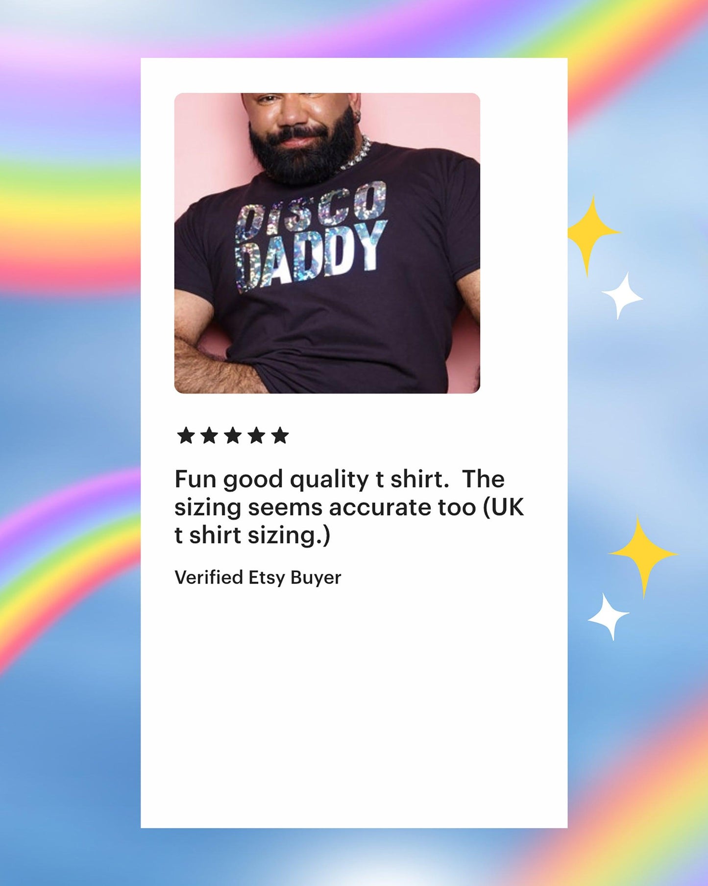 DISCO DADDY, sparkle on black - tee.