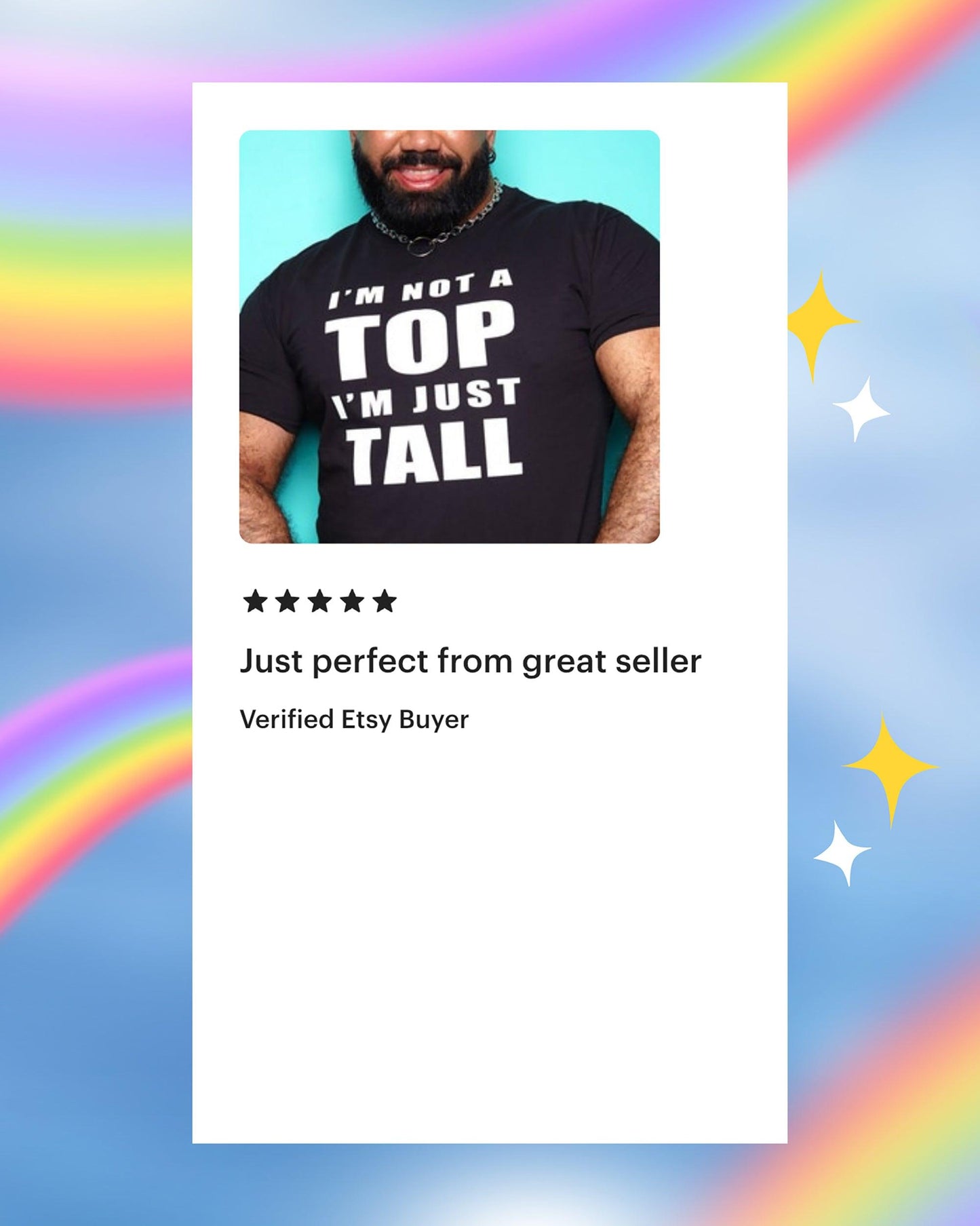 I'm not a top i'm just tall, white on black - tee