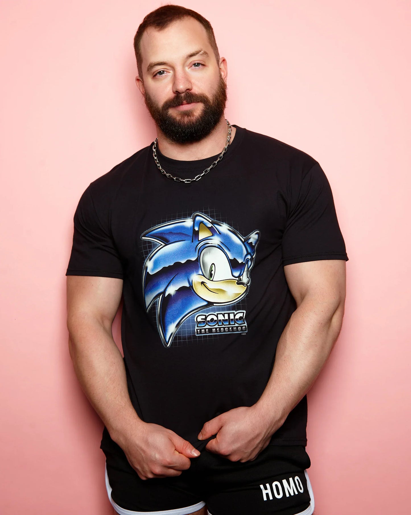 Official Sonic the hedgehog on black - tshirt