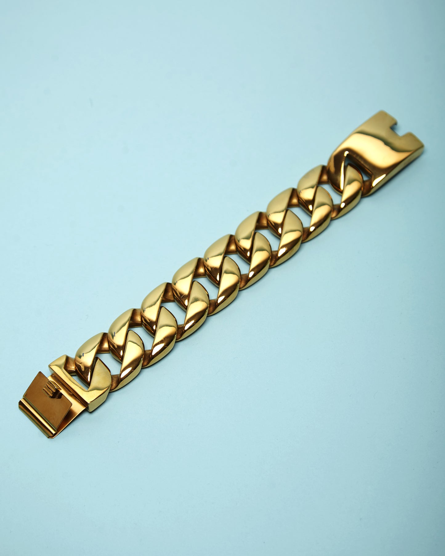 Stainless Silver, Chunky bracelet - Gold