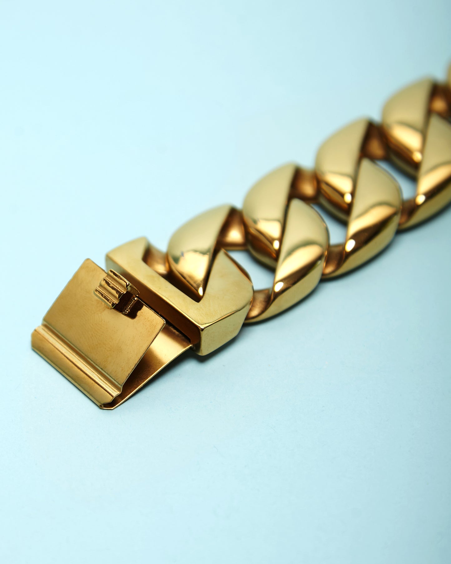 Stainless Silver, Chunky bracelet - Gold