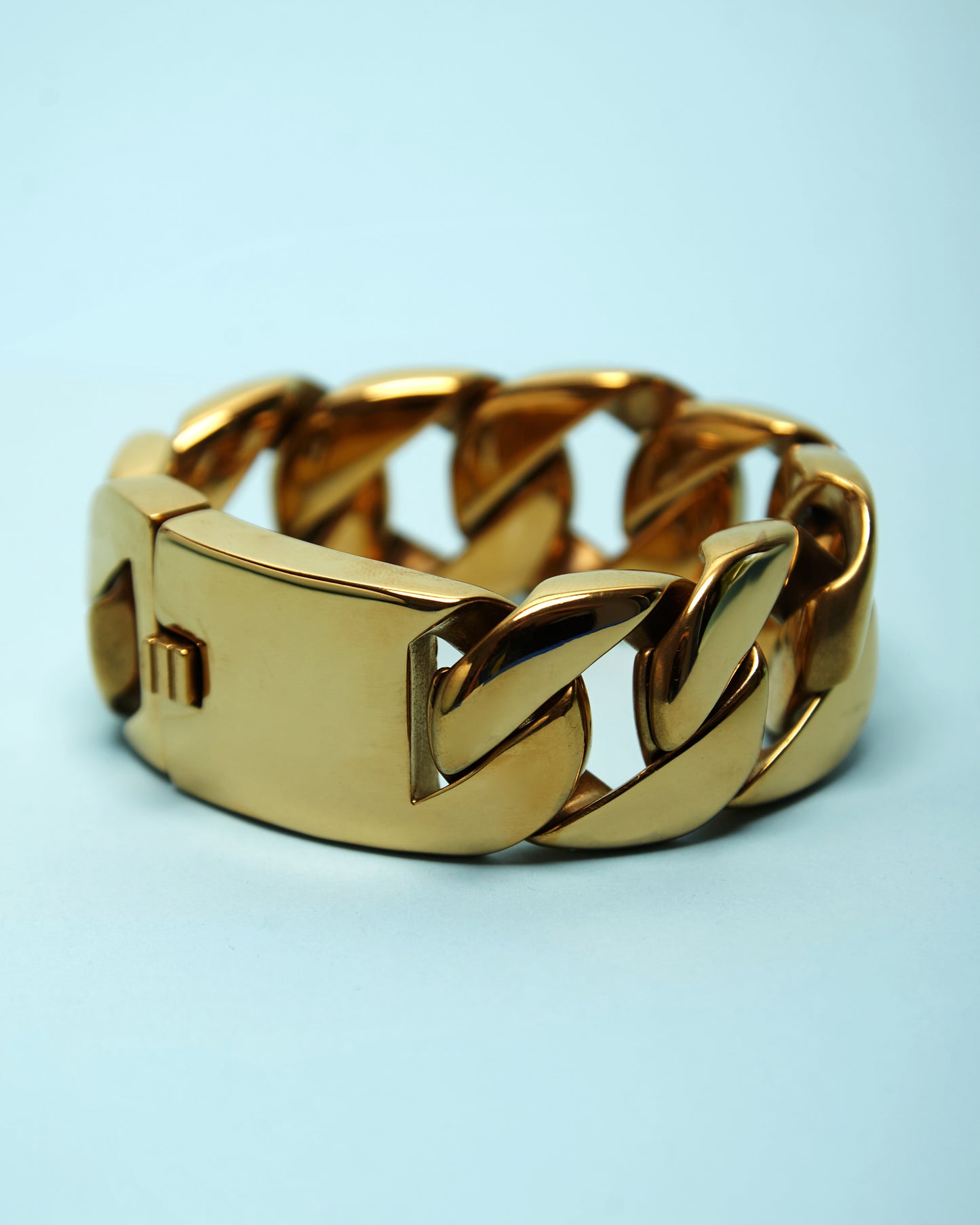 Stainless Silver, Chunky bracelet - Gold