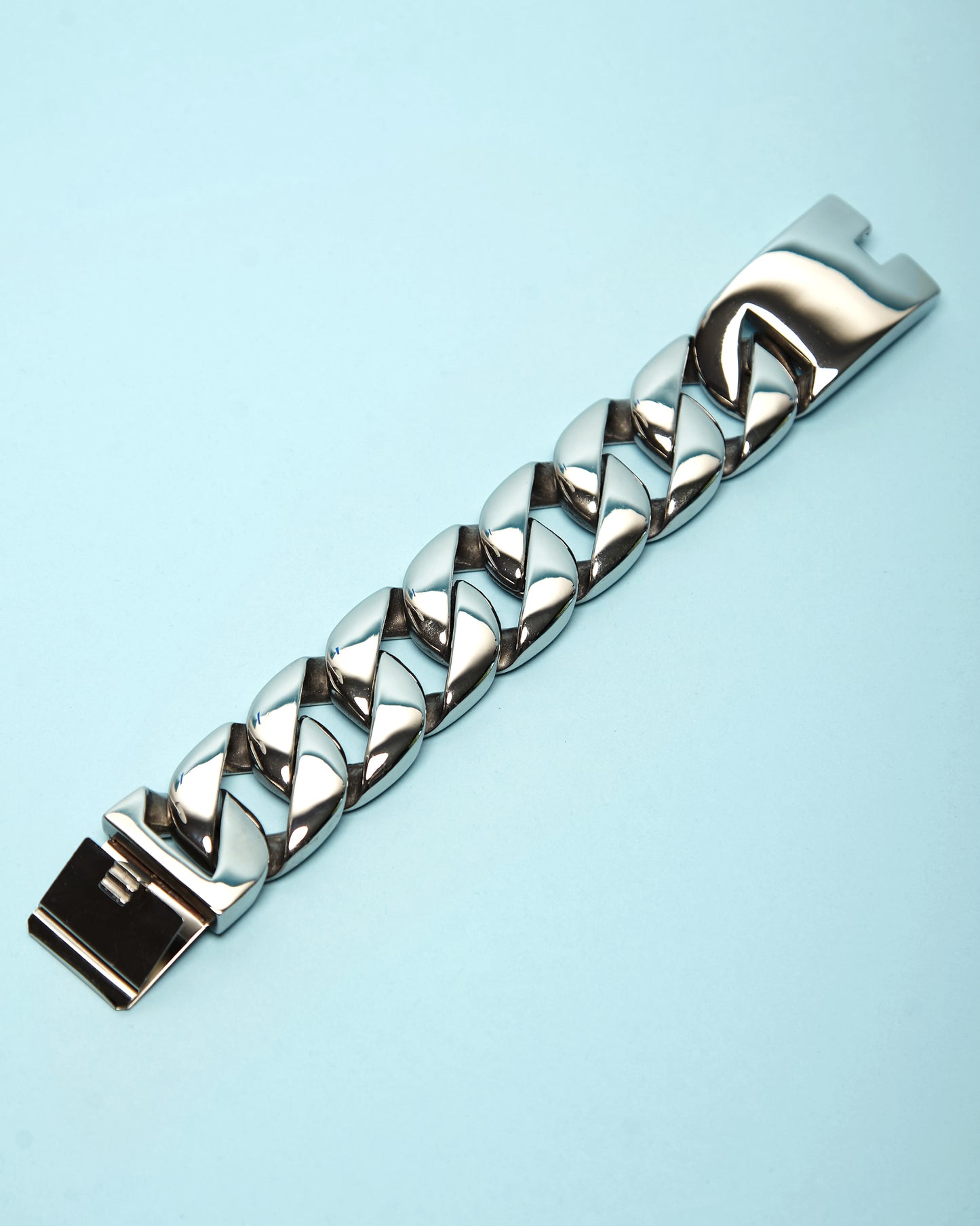Stainless Silver, Chunky bracelet - Silver