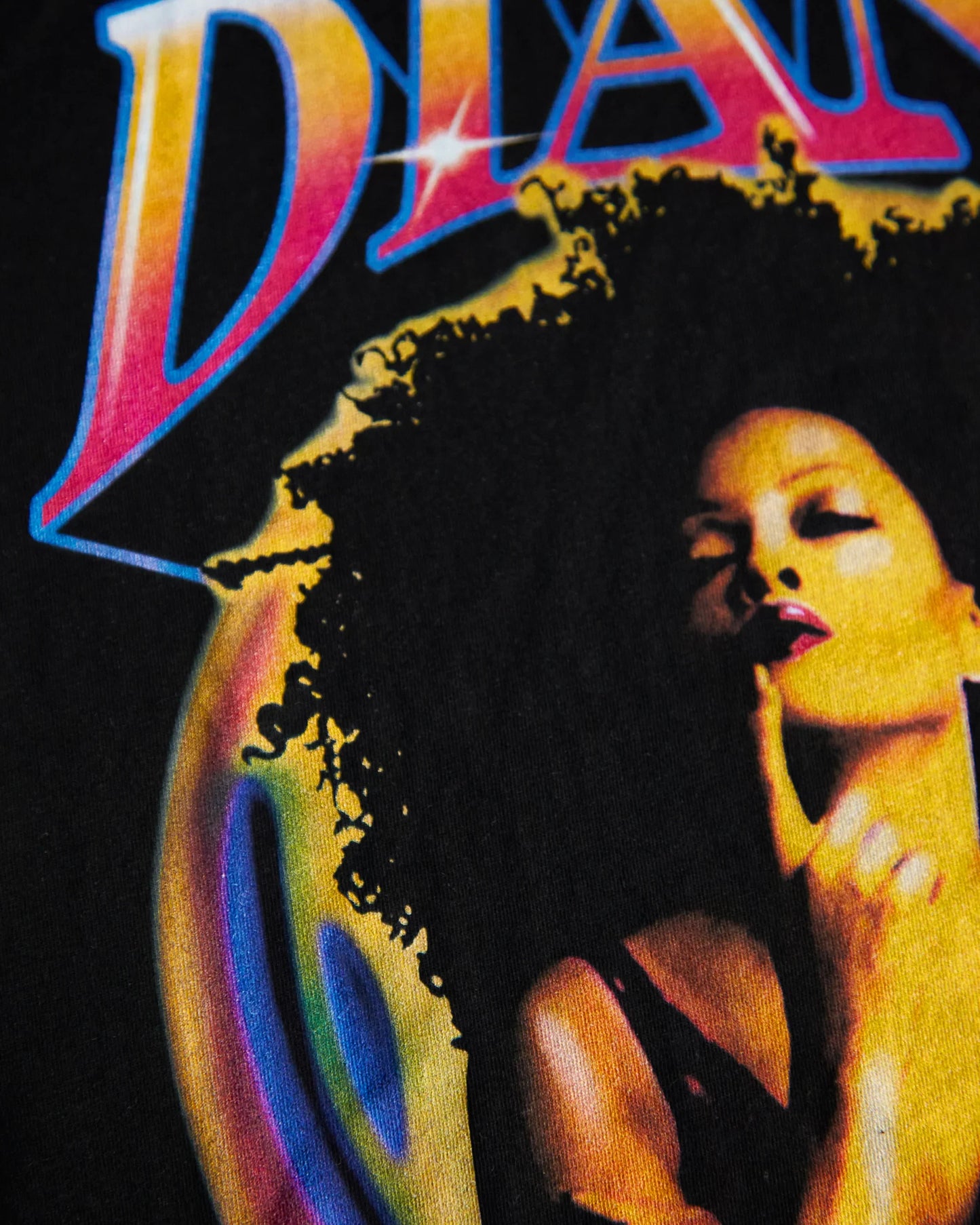 Official Diana Ross 80's tshirt crop/ low crop - black
