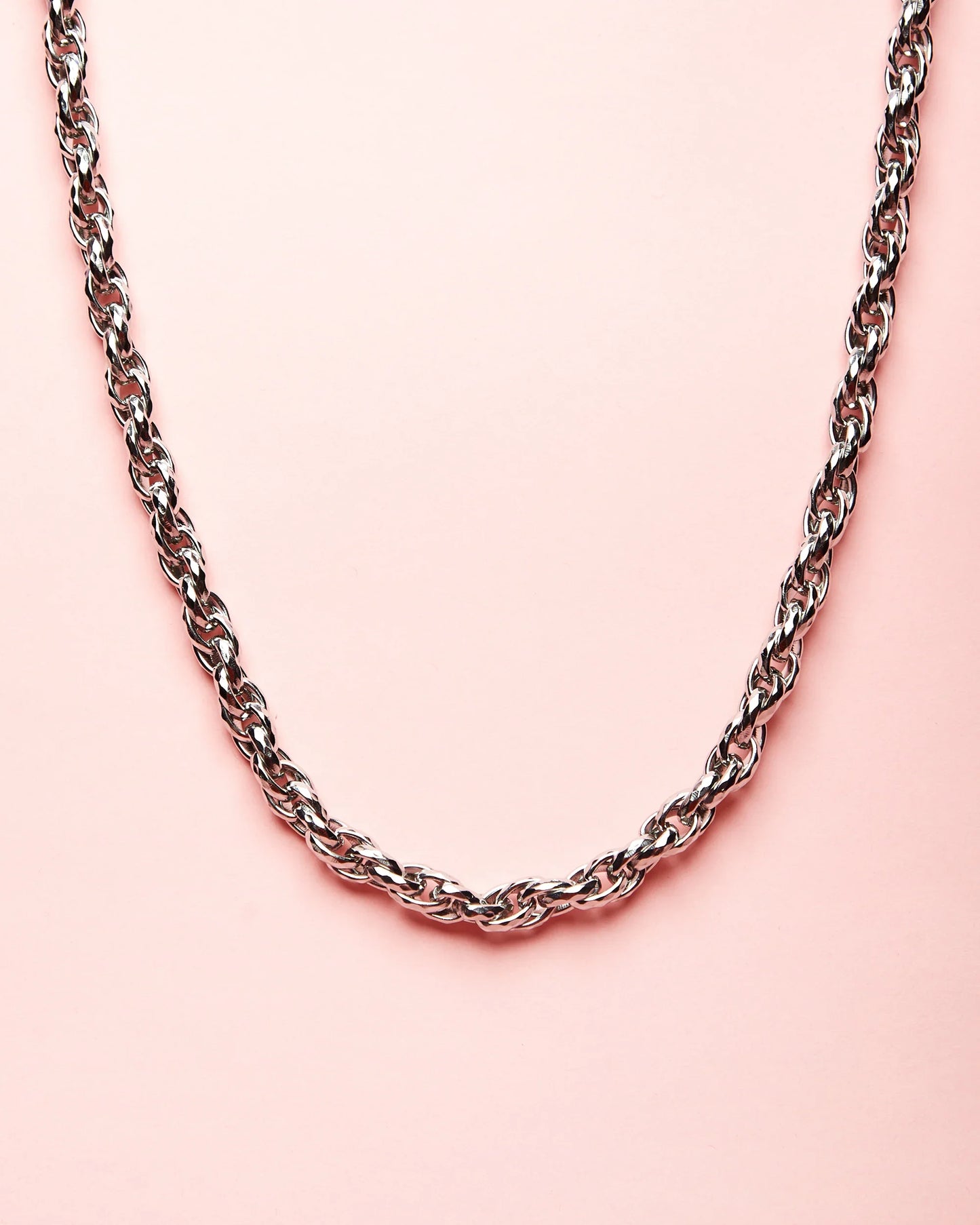 Chunky beveled stainless steel - Necklace