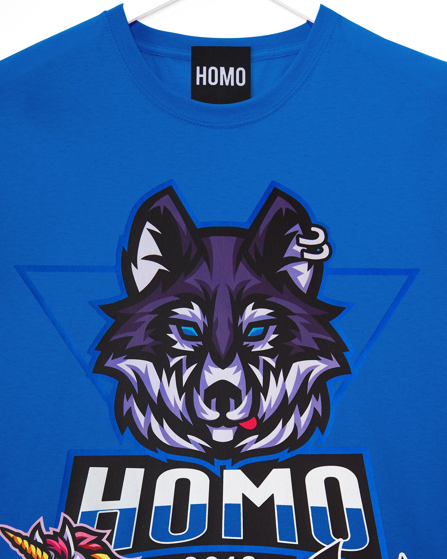 Sporty wolf, blue - sideless tee