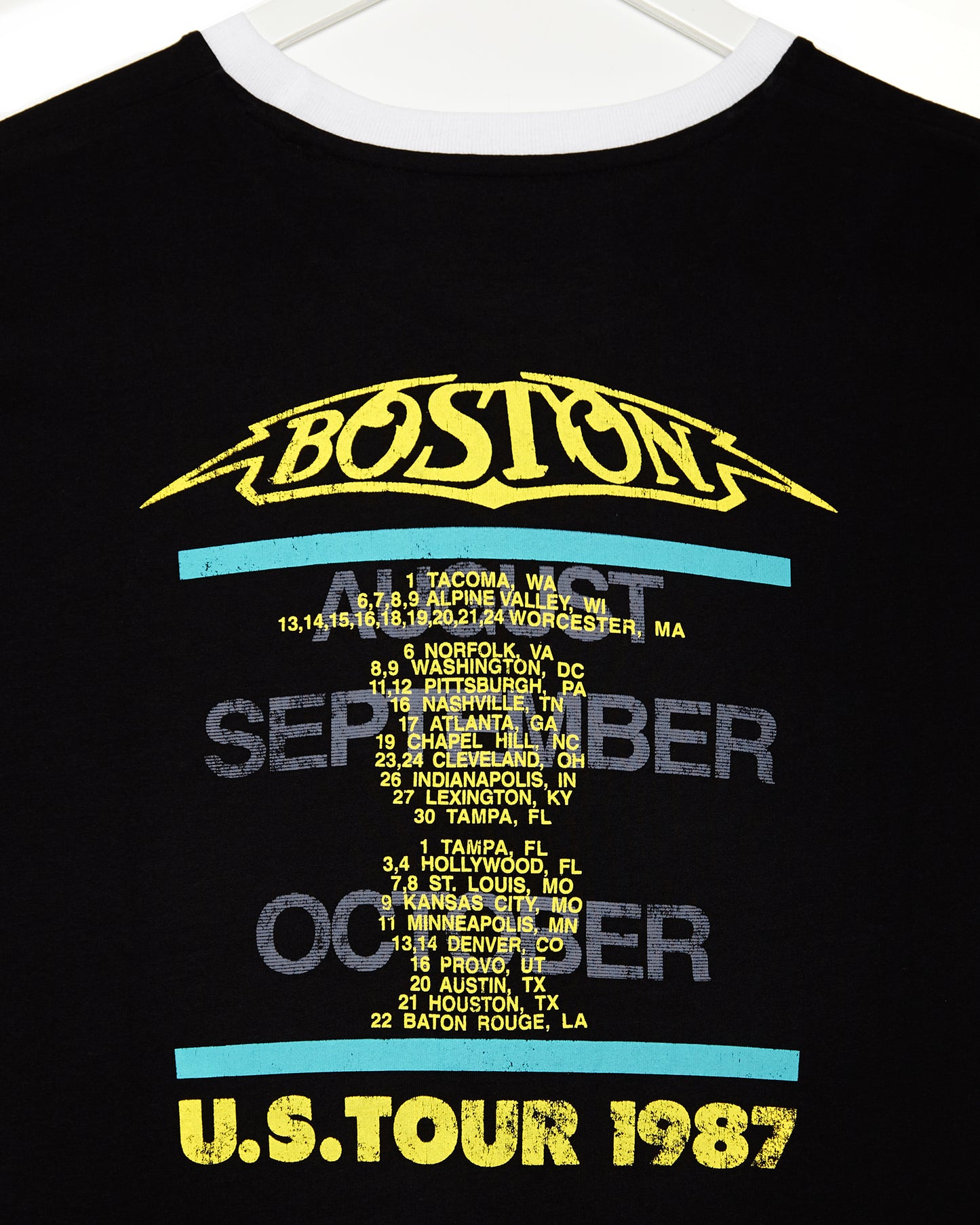 Boston Unisex Ringer T-Shirt: US Tour '87 (front & back print)