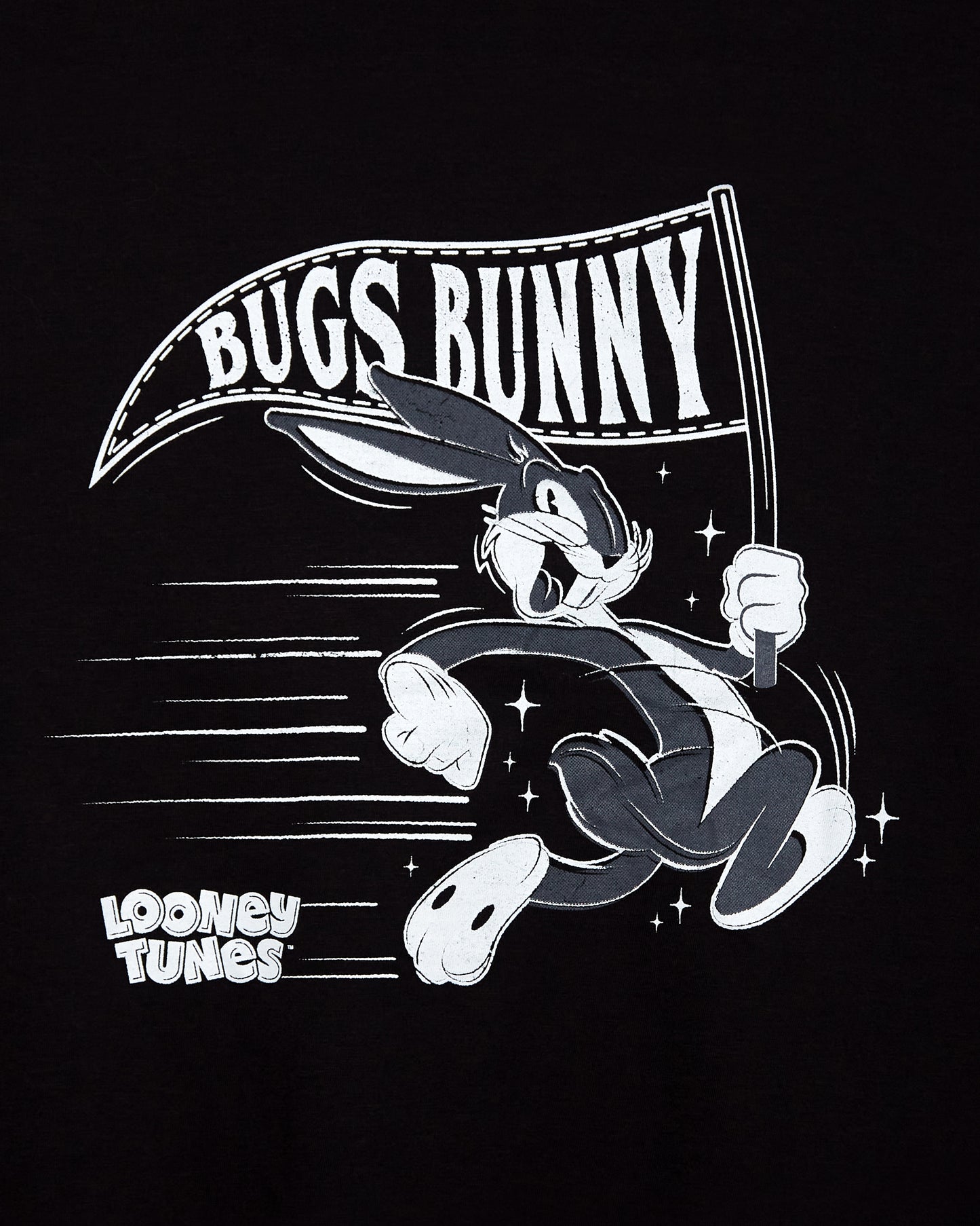 Official Looney Tunes: Retro Bugs with Flag, Unisex T-Shirt - black