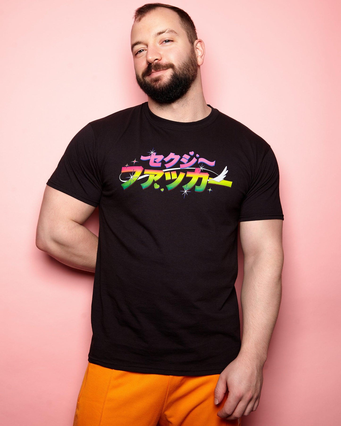 Anime style sexy fucker on black - tee