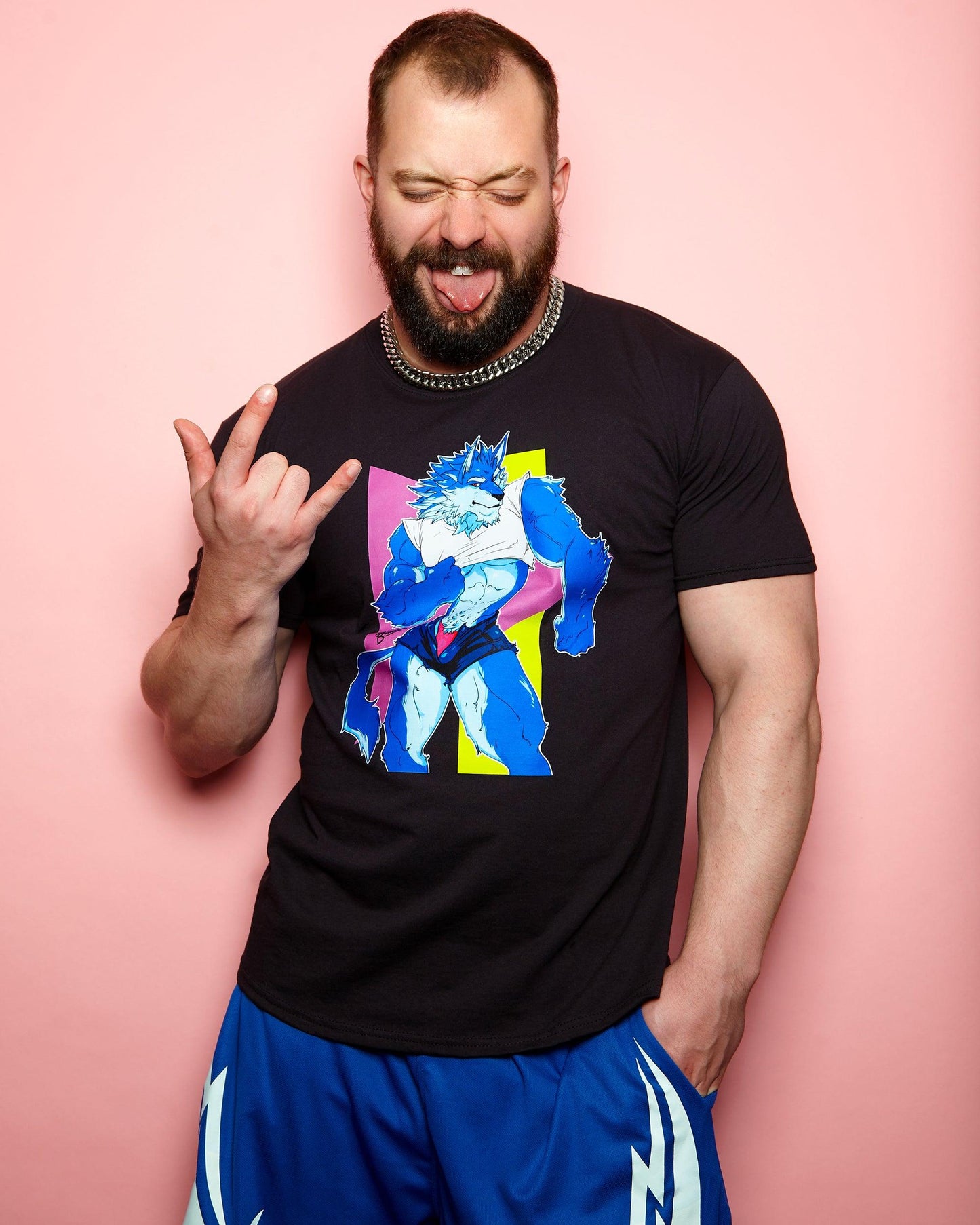 ZACH BRUNNER! shhh don't look now, here comes that sexy neon wolf! - tee
