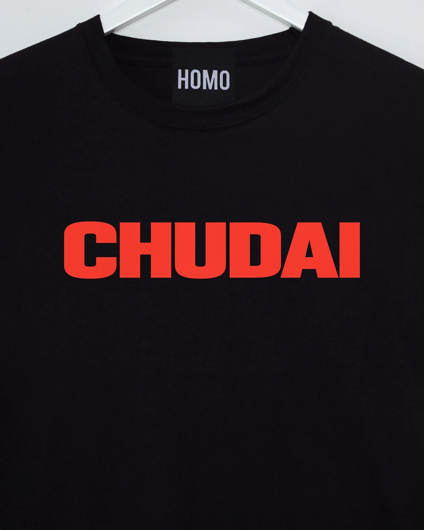 Chudai, red print on black - tshirt