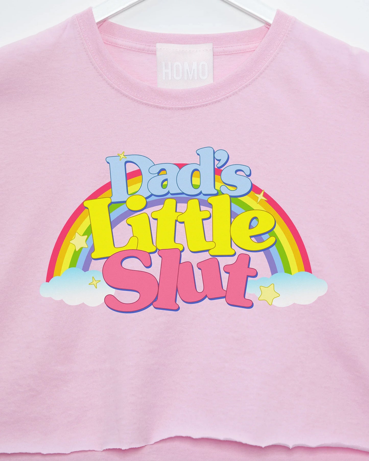 Dad's little s/ut on light pink - crop top
