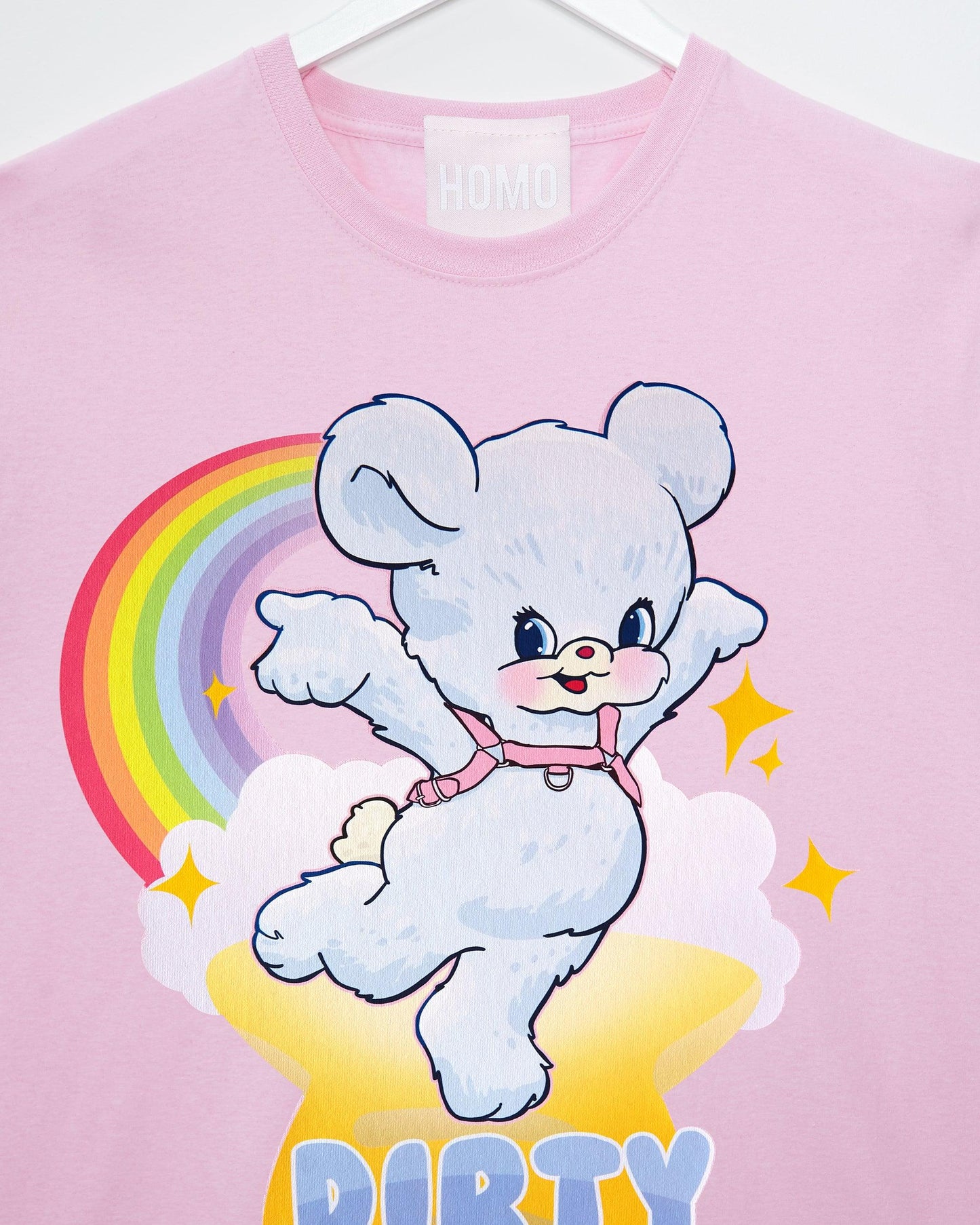 Dirty little slut on pink - cropped tee.
