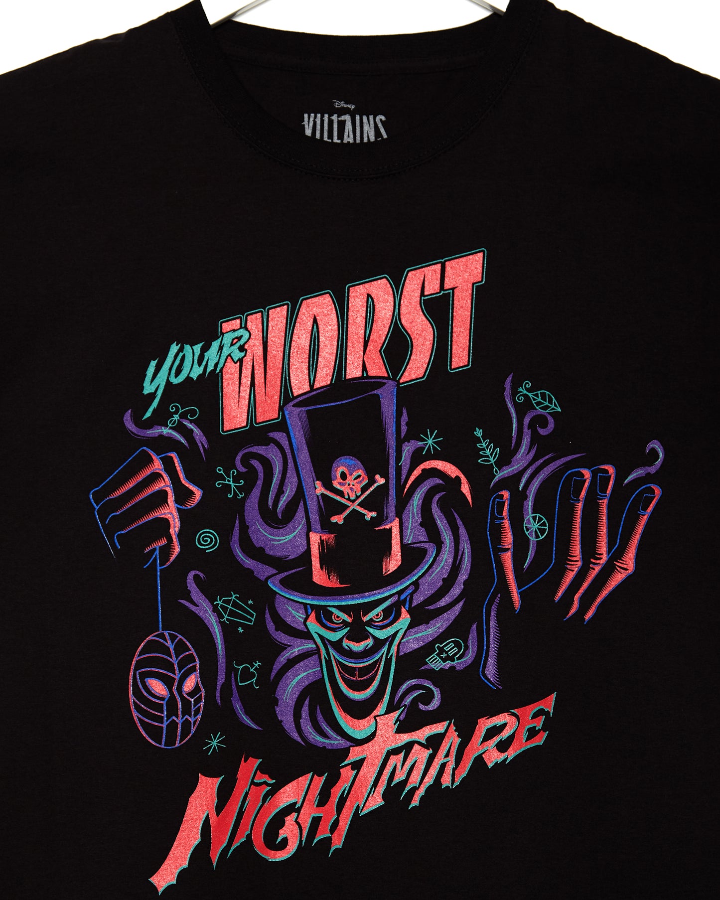 DISNEY VILLAINS: Shadow Man black - low cut cropped t-shirt