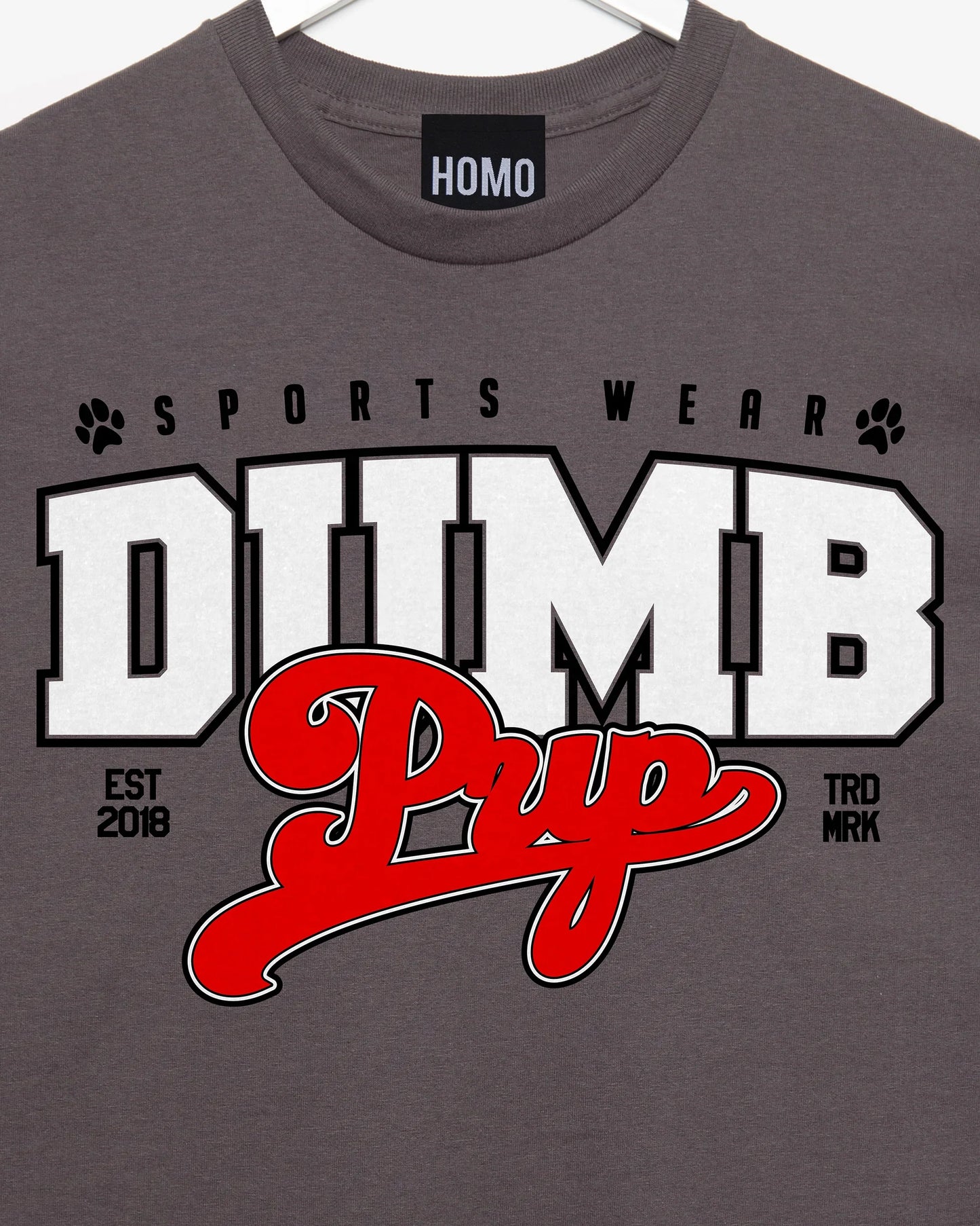 PUP Collection: DUMB PUP variety style, sleeveless tee - charcoal