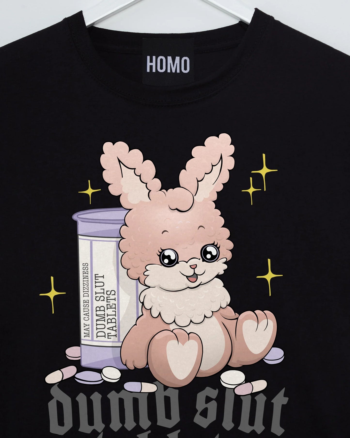 Dumb s/ut tablets on black - ultra low cropped tshirt