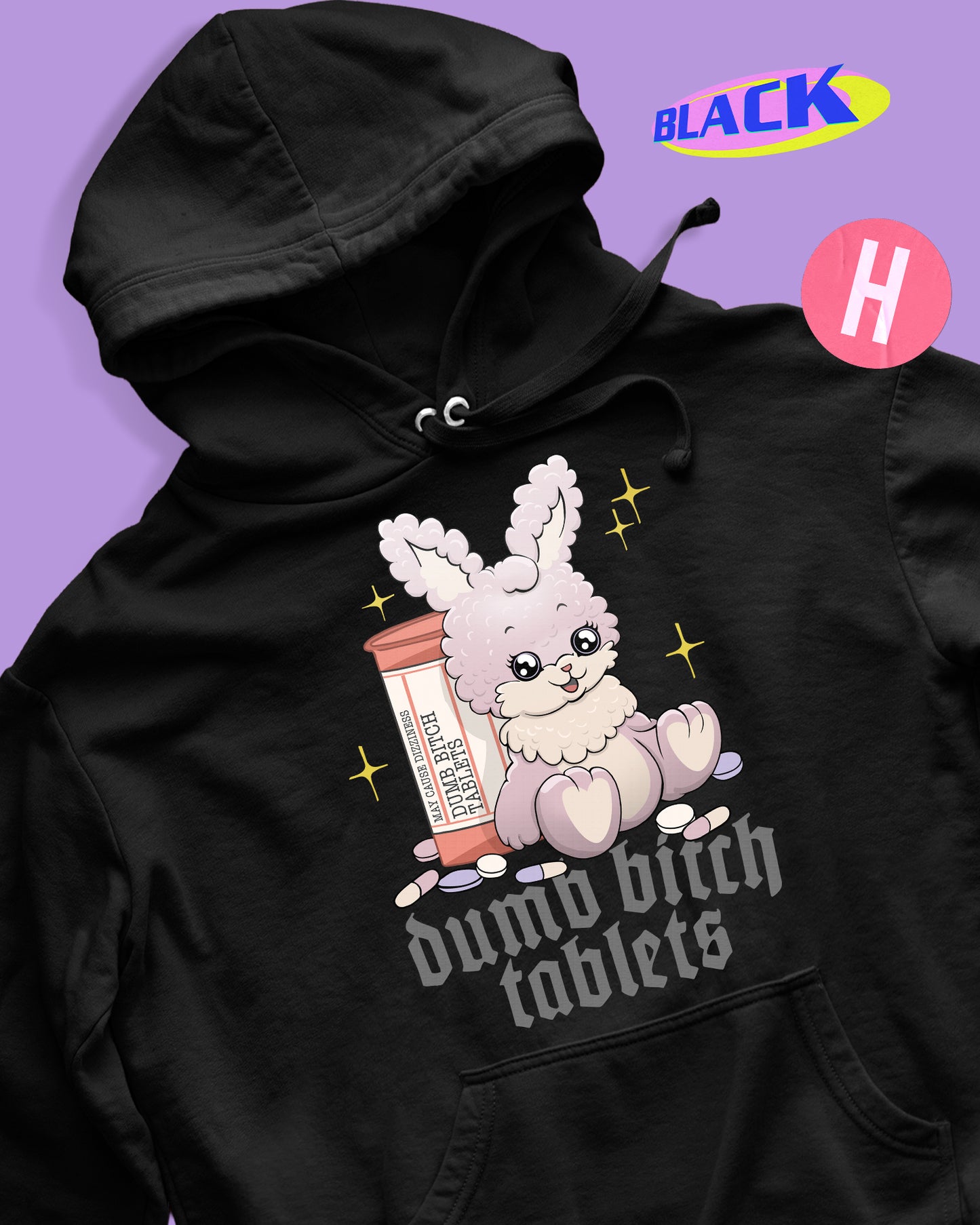 Dumb bitch tablets soft style hoodie - black