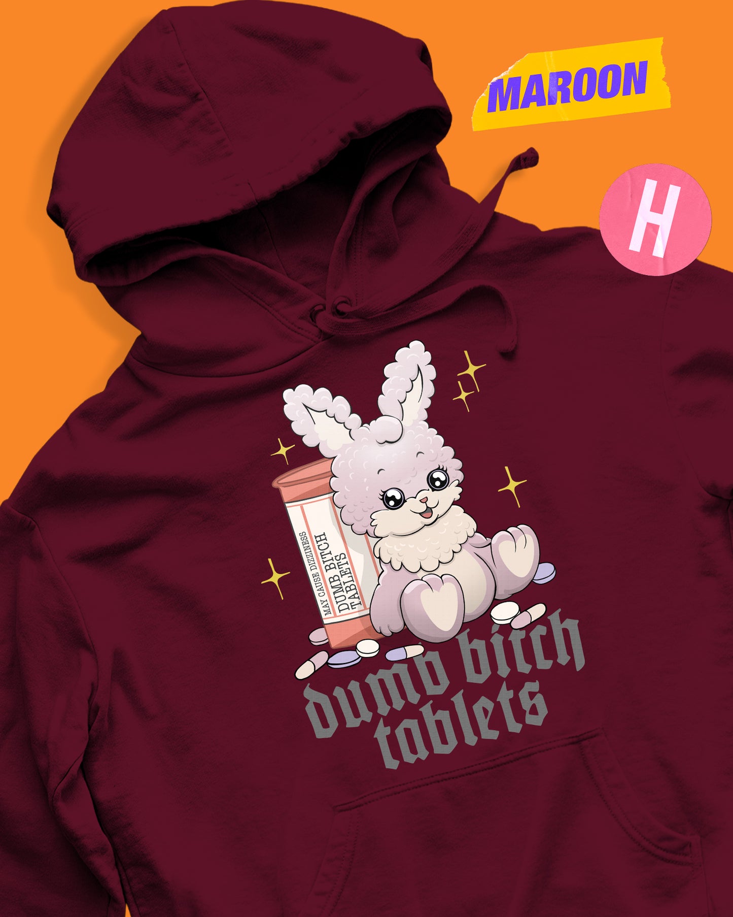 Dumb bitch tablets soft style hoodie - maroon