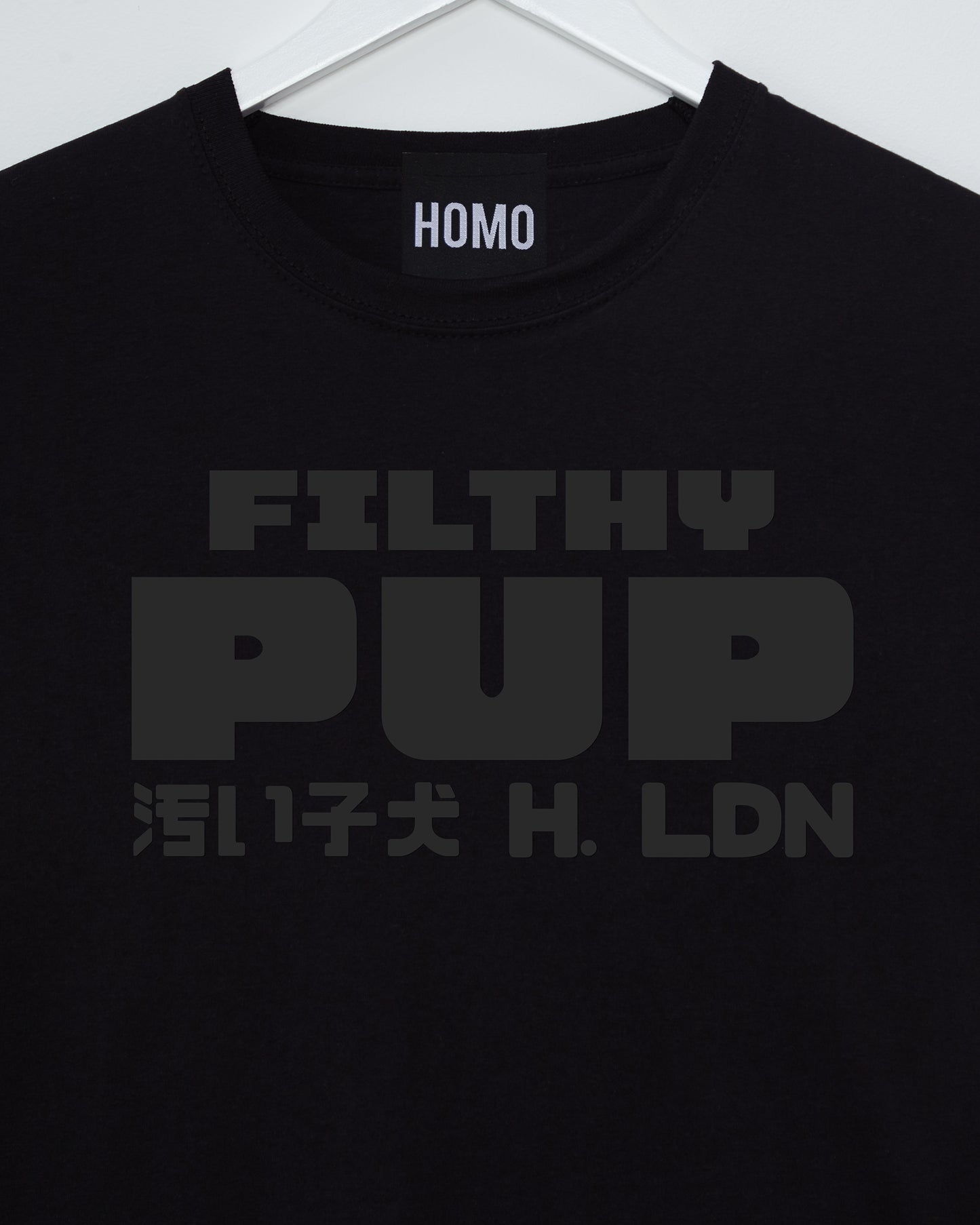 PUP Collection: FILTHY PUP! Mens cropped t-shirt - black