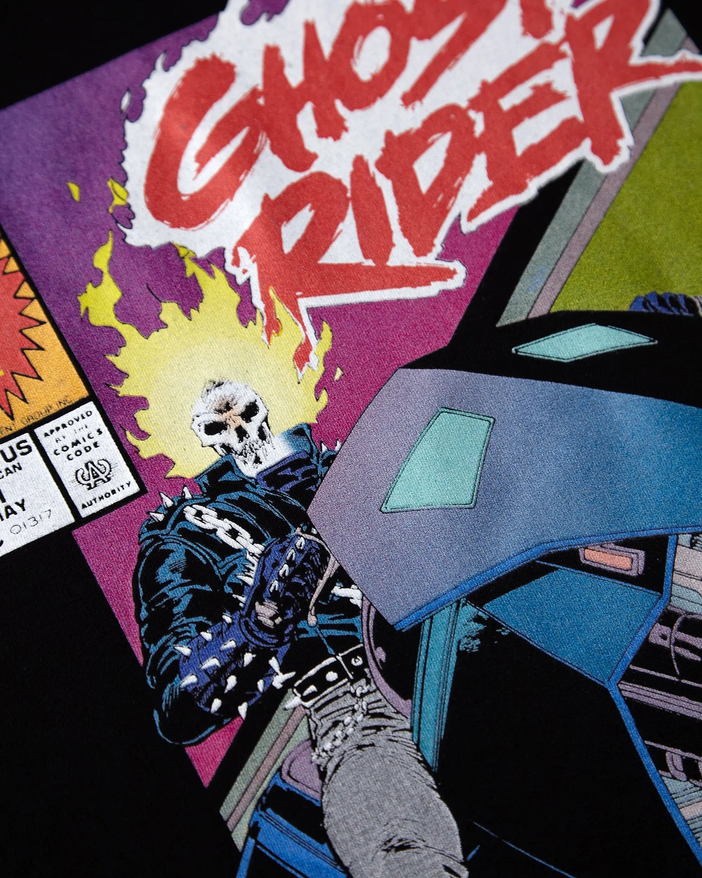 Official Marvel Comics, Ghost Rider Spirit Reborn Comic Cover on black - low cut cropped tee