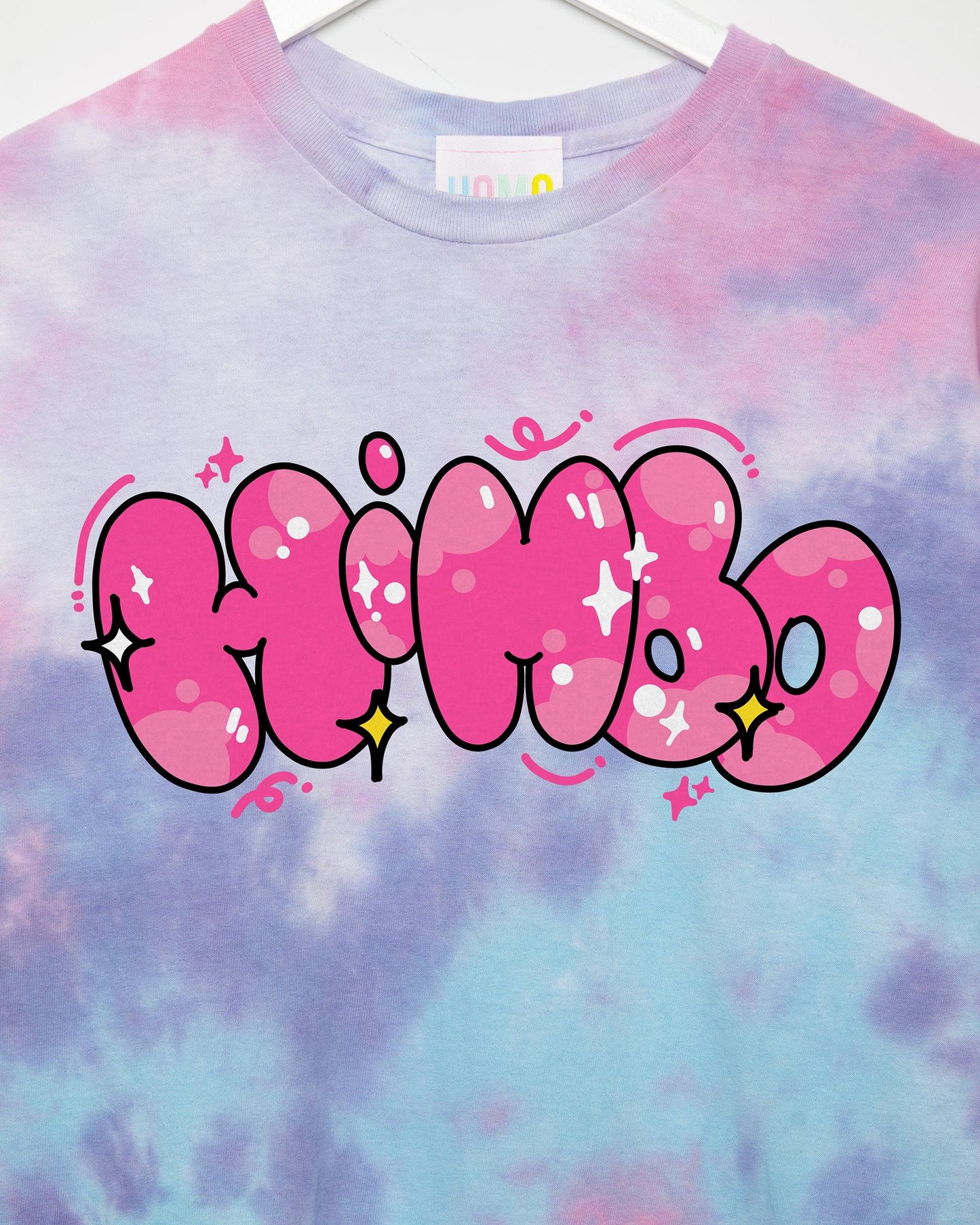 Himbo on pink tie-dye - sleeveless low cut cropped tee