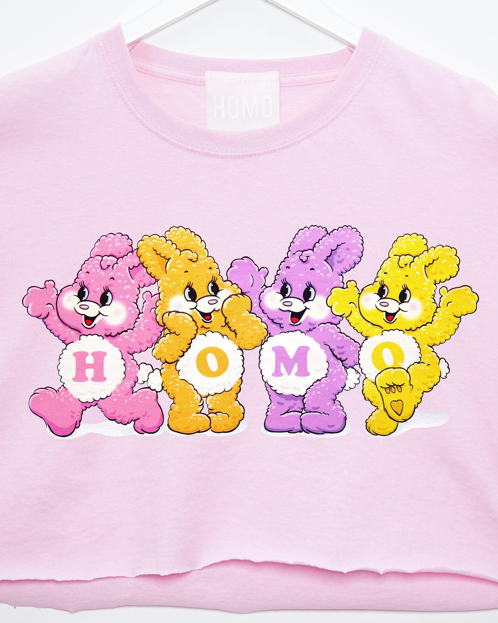 HOMO Bunnies - light pink crop top - HOMOLONDON