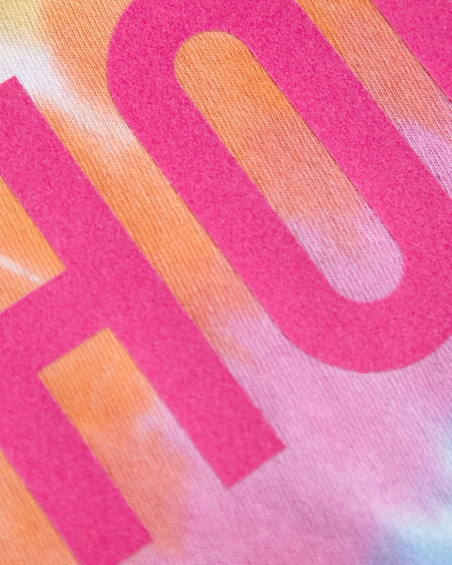 Pink flock HOMO tie-dye - low cut crop top