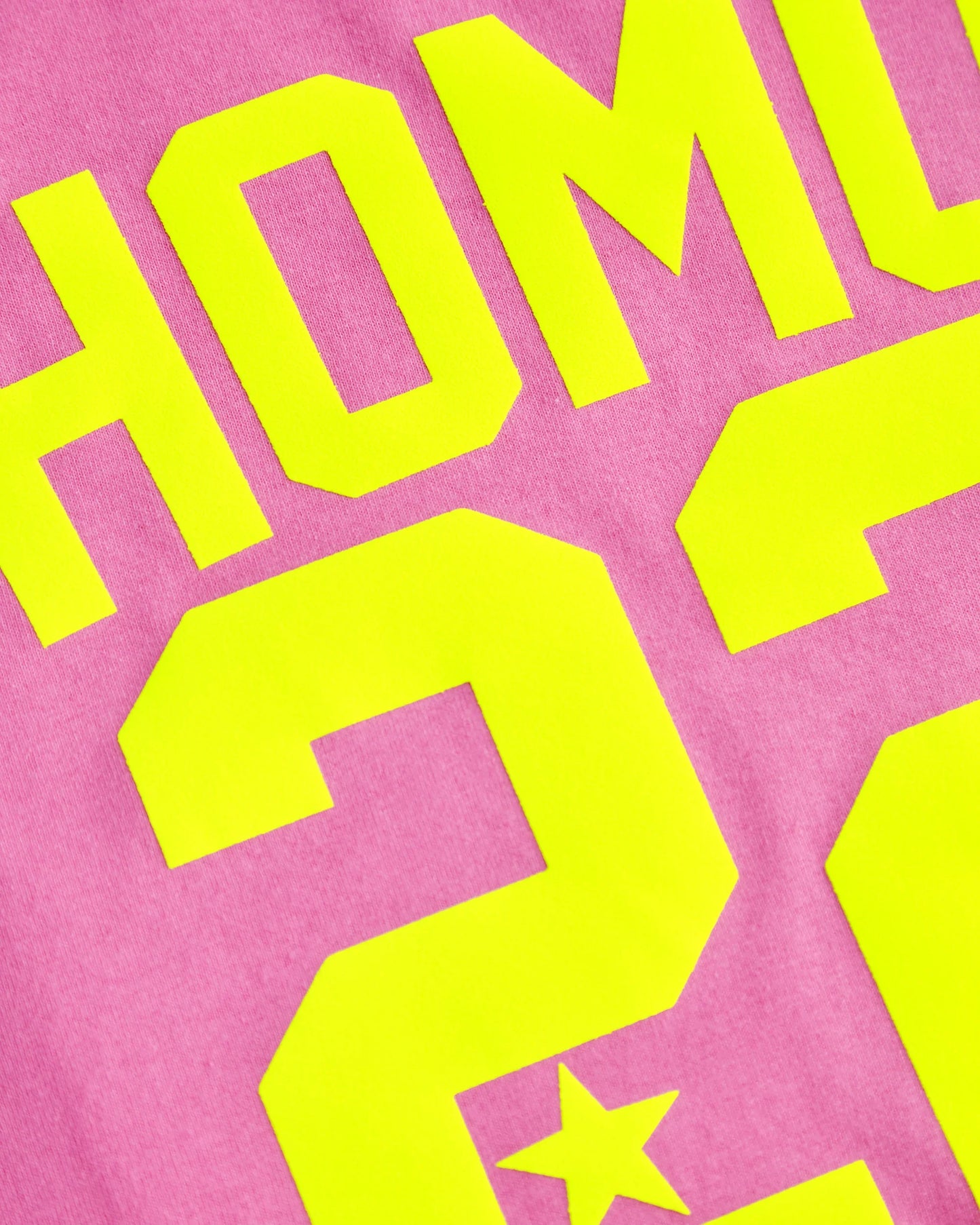 Sports jersey HOMO 22 - fluorescent yellow flock on pink sideless tshirt