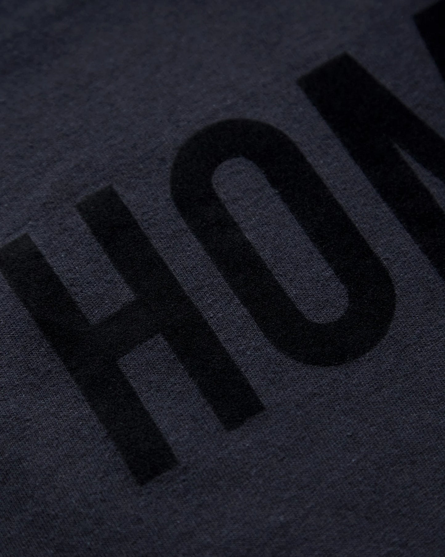 HOMO Logo, Black flock on black - low cut tank top crop