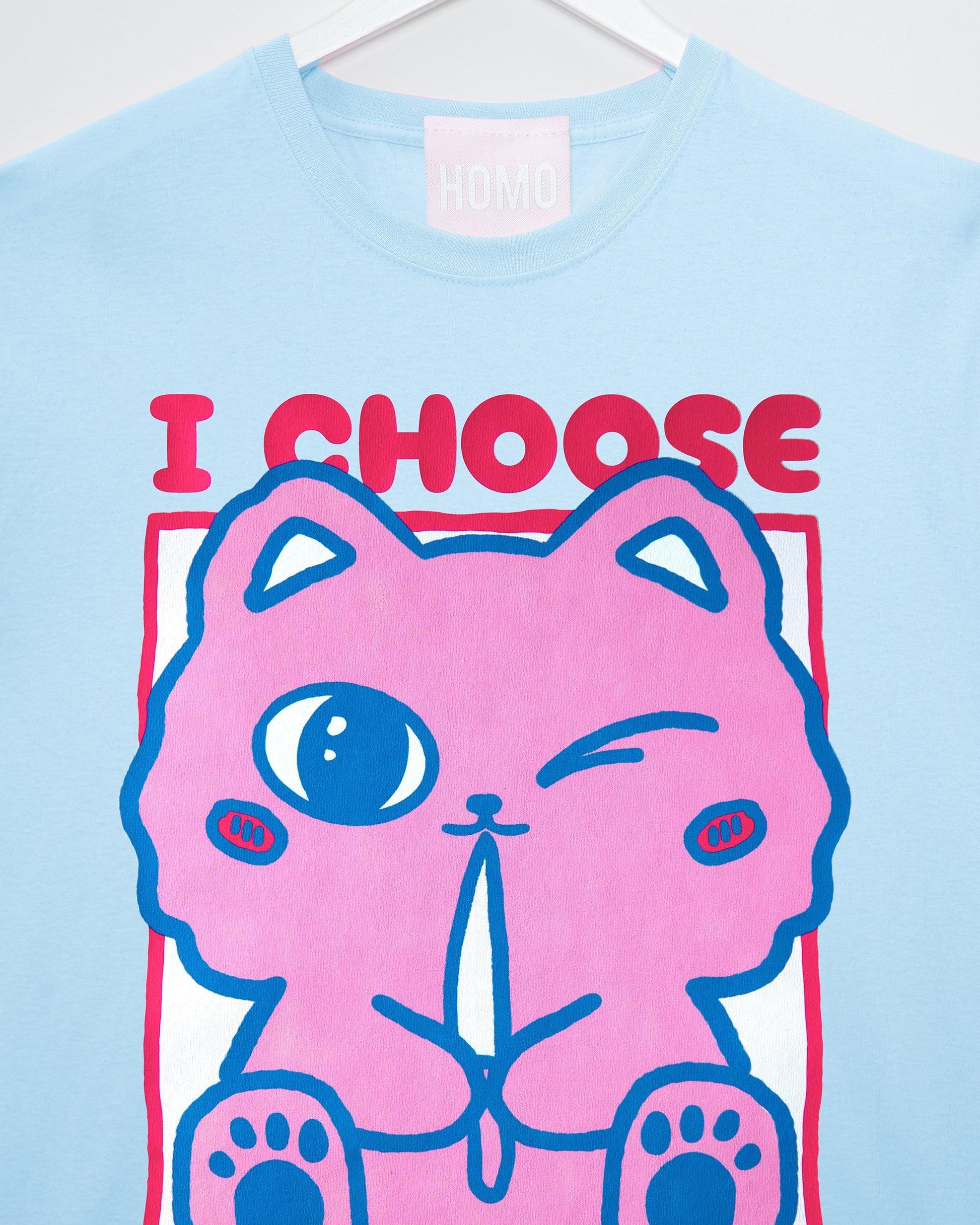 I choose mischief - light blue cropped tshirt / crop top - HOMOLONDON