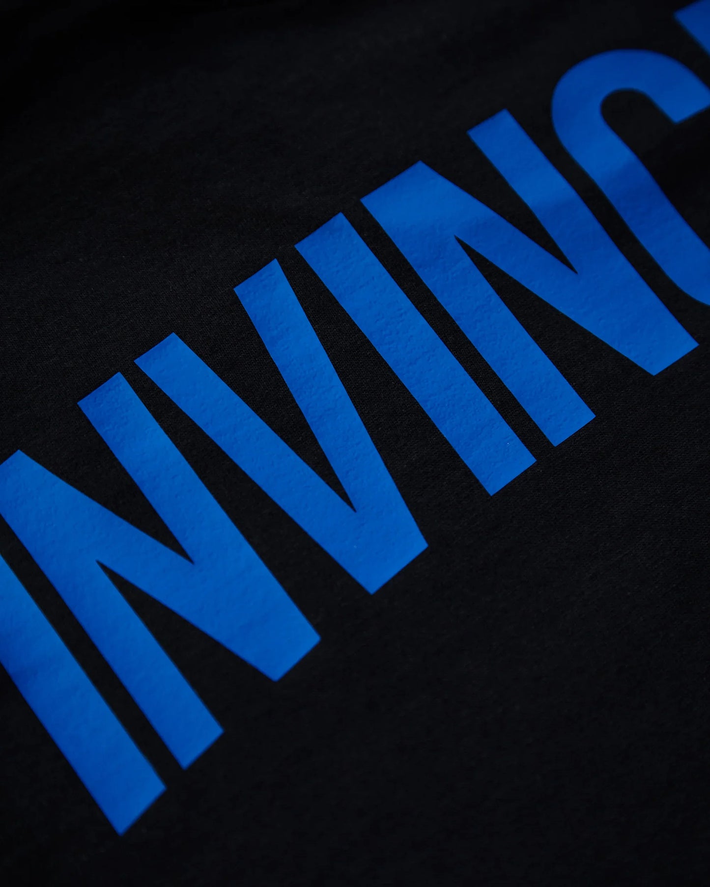 NXS021: INVINCIBLE sleeveless t-shirt - blue/black (front & back print)