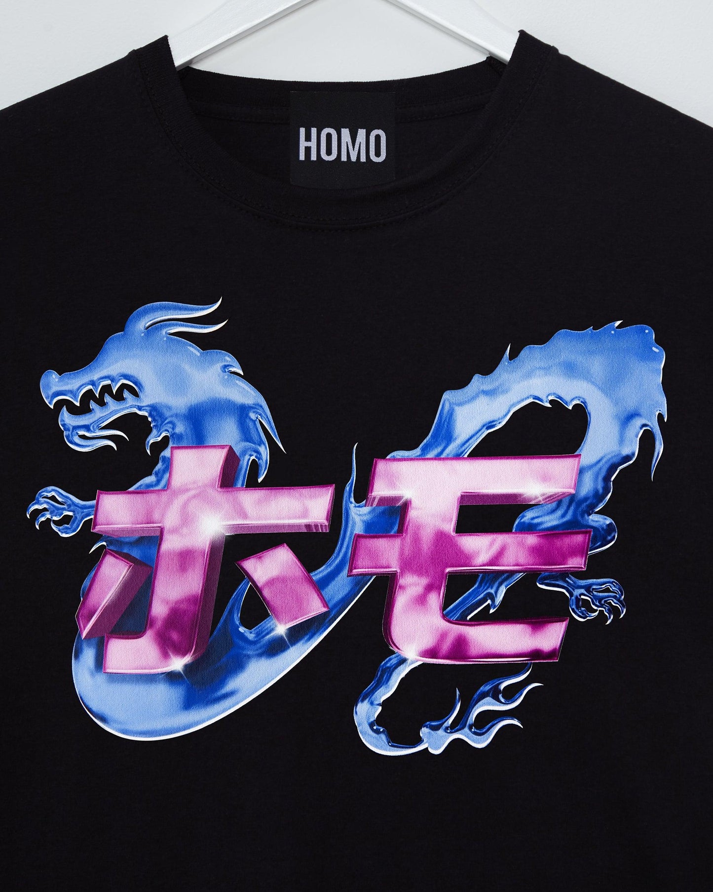 Y2K Dragon on black - tee
