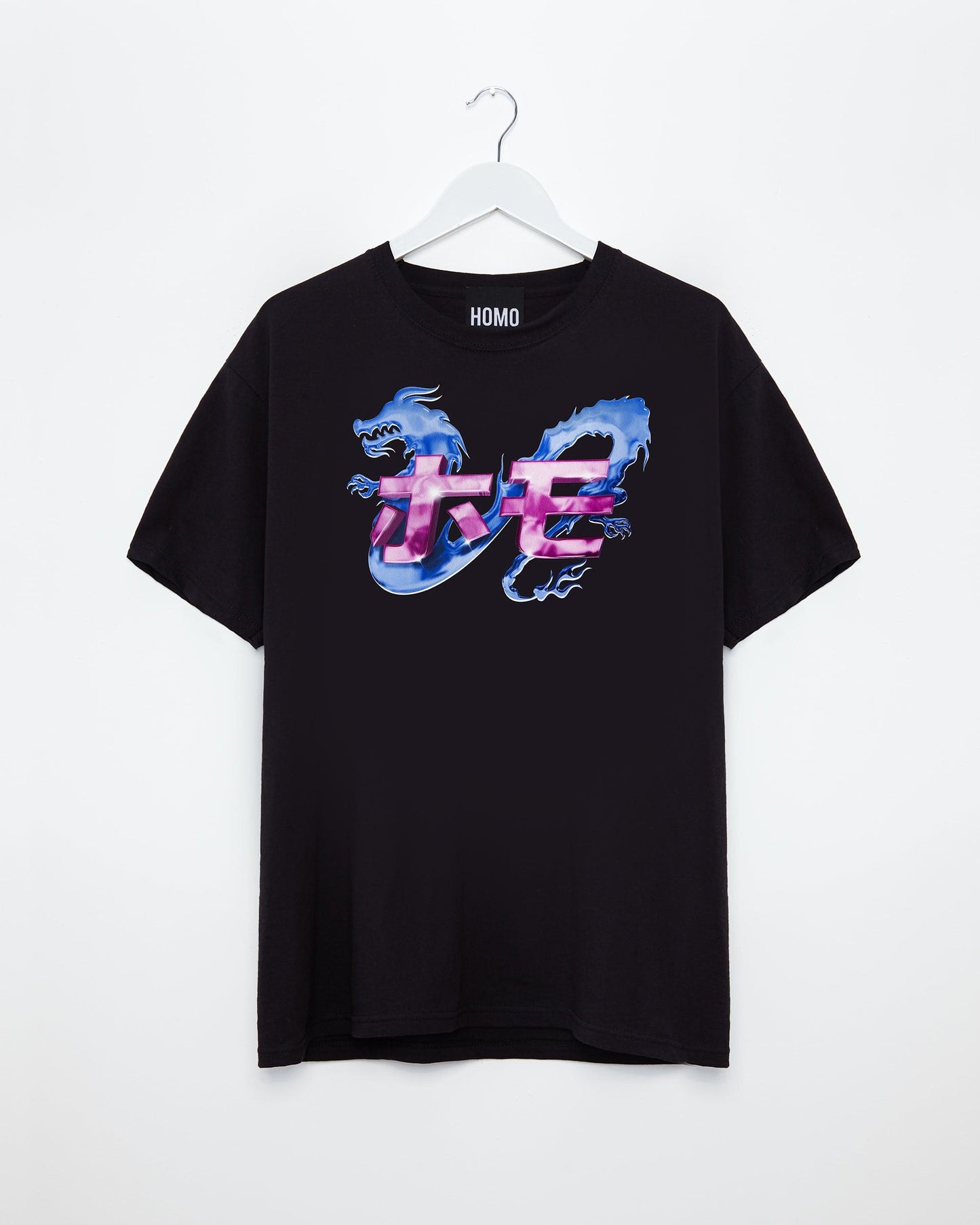 Y2K Dragon on black - tee