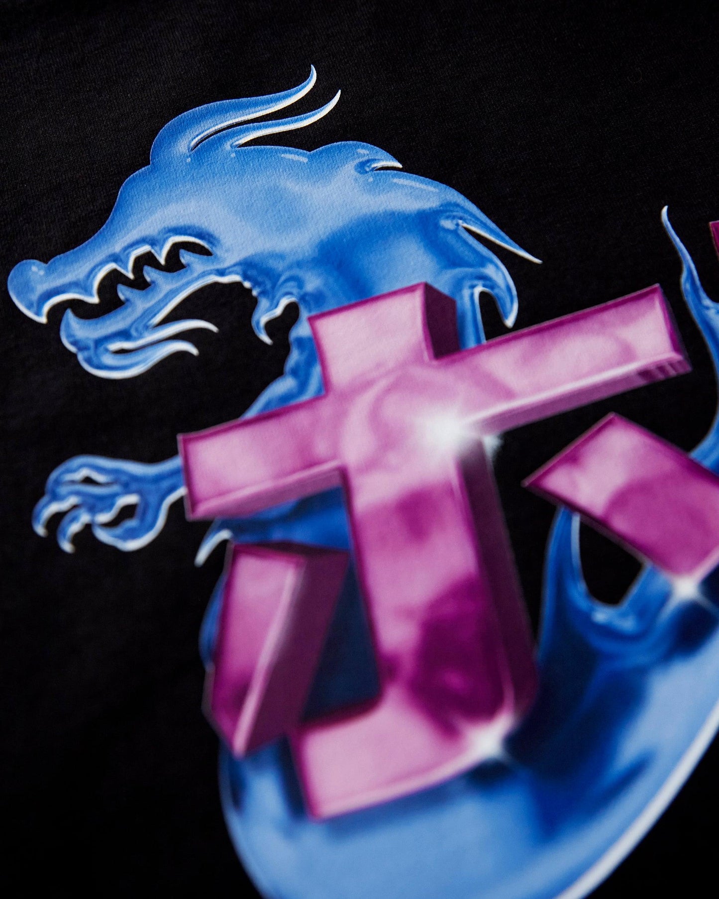 Y2K Dragon on black - tee