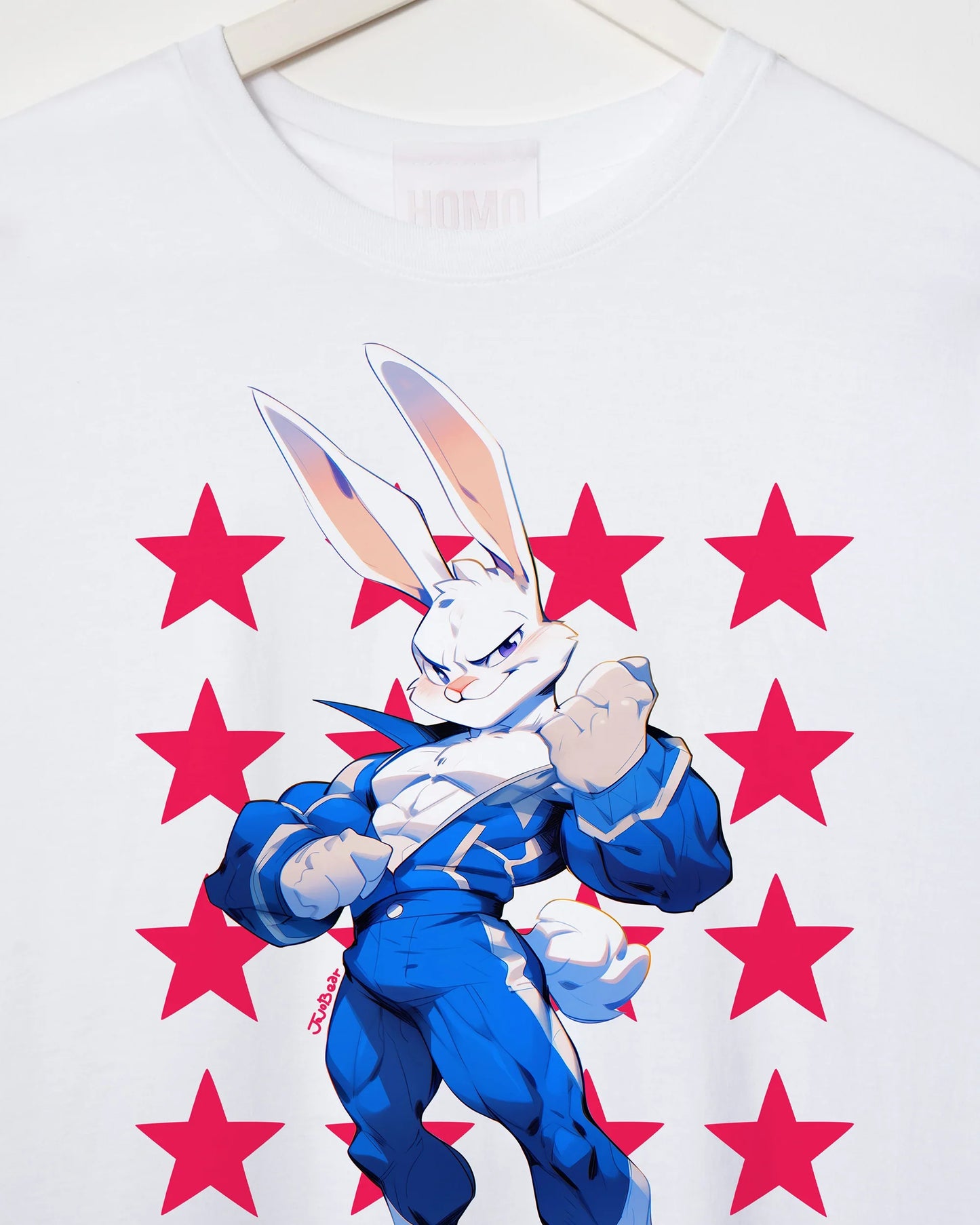 Space furries: Buck the Space ranger on white - low crop/ tshirt crop