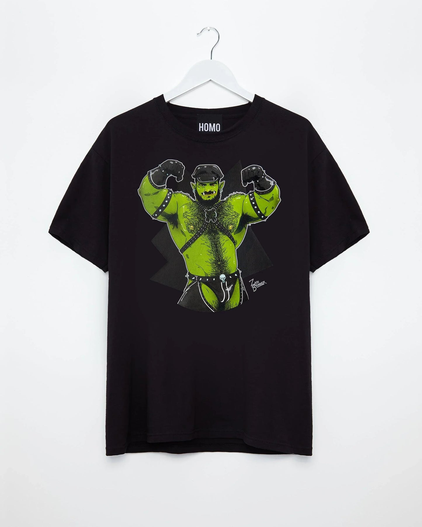 Leather daddy orc Rex loves to flex - tee - HOMOLONDON