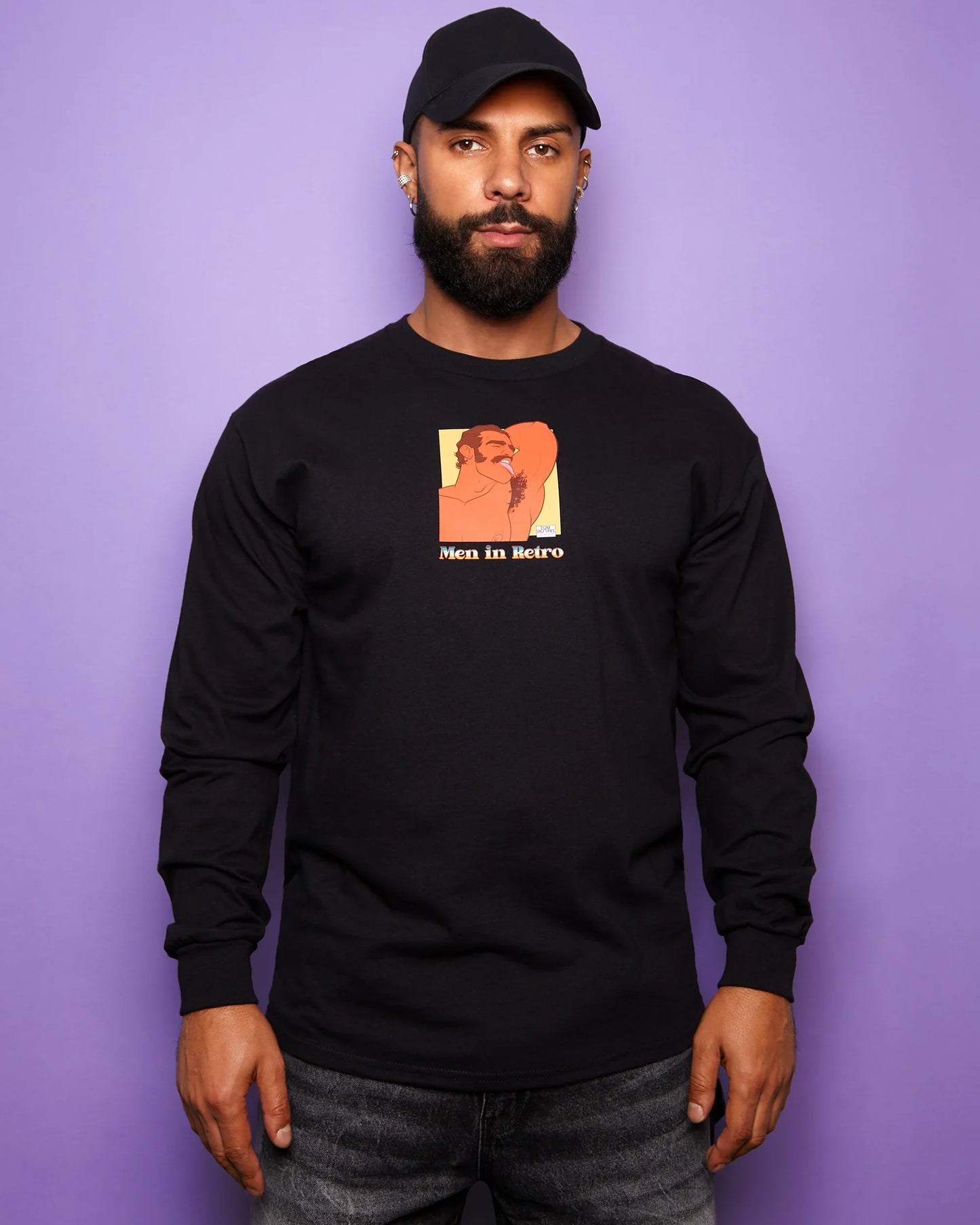 Men in Retro: Mr January - black longsleeve tshirt