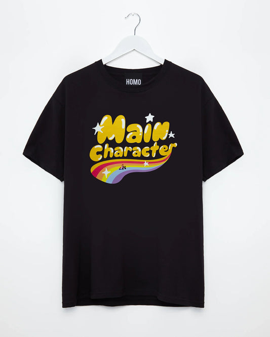 Gaymer: Main character on black - tshirt