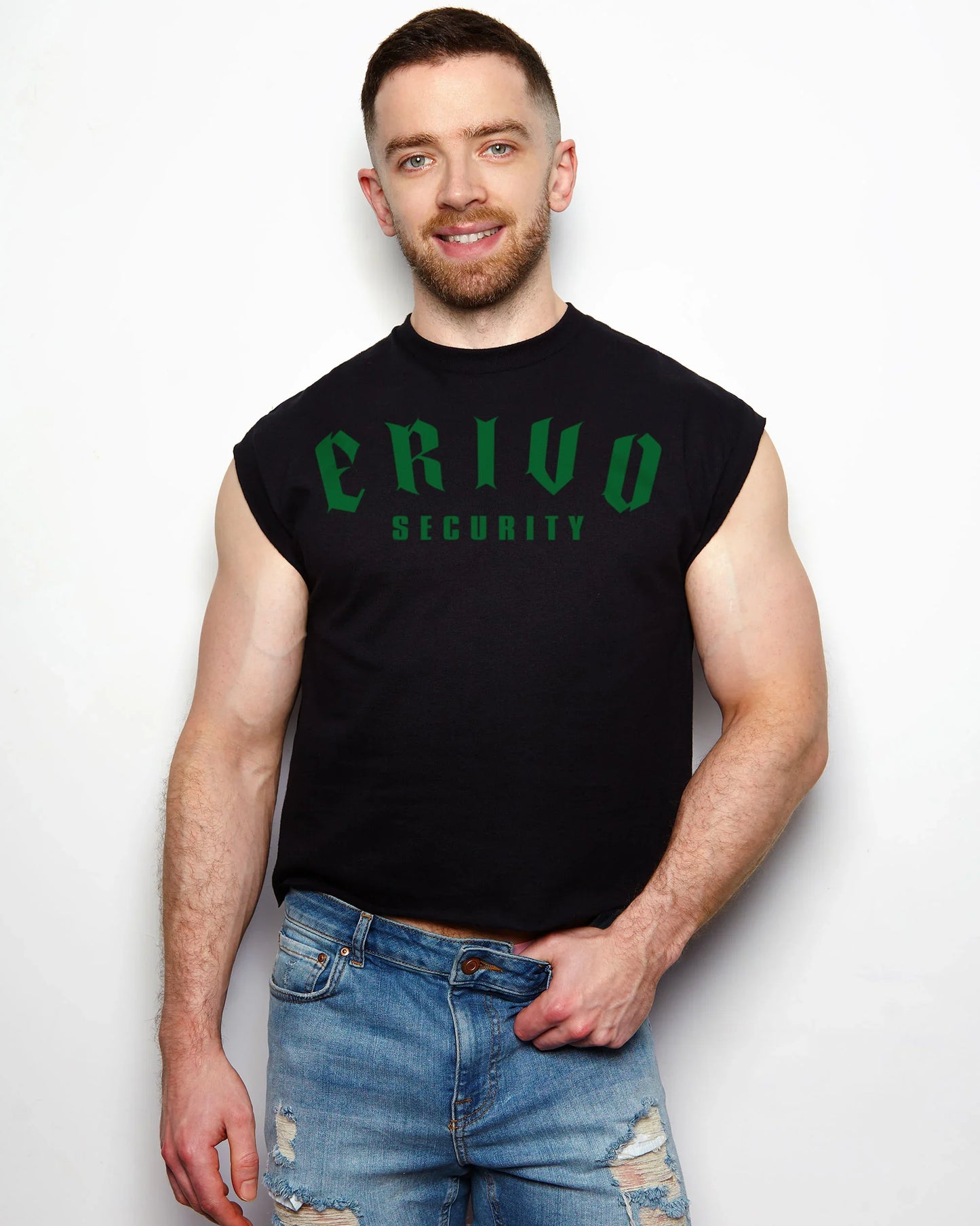 Security, green on black - cropped tee