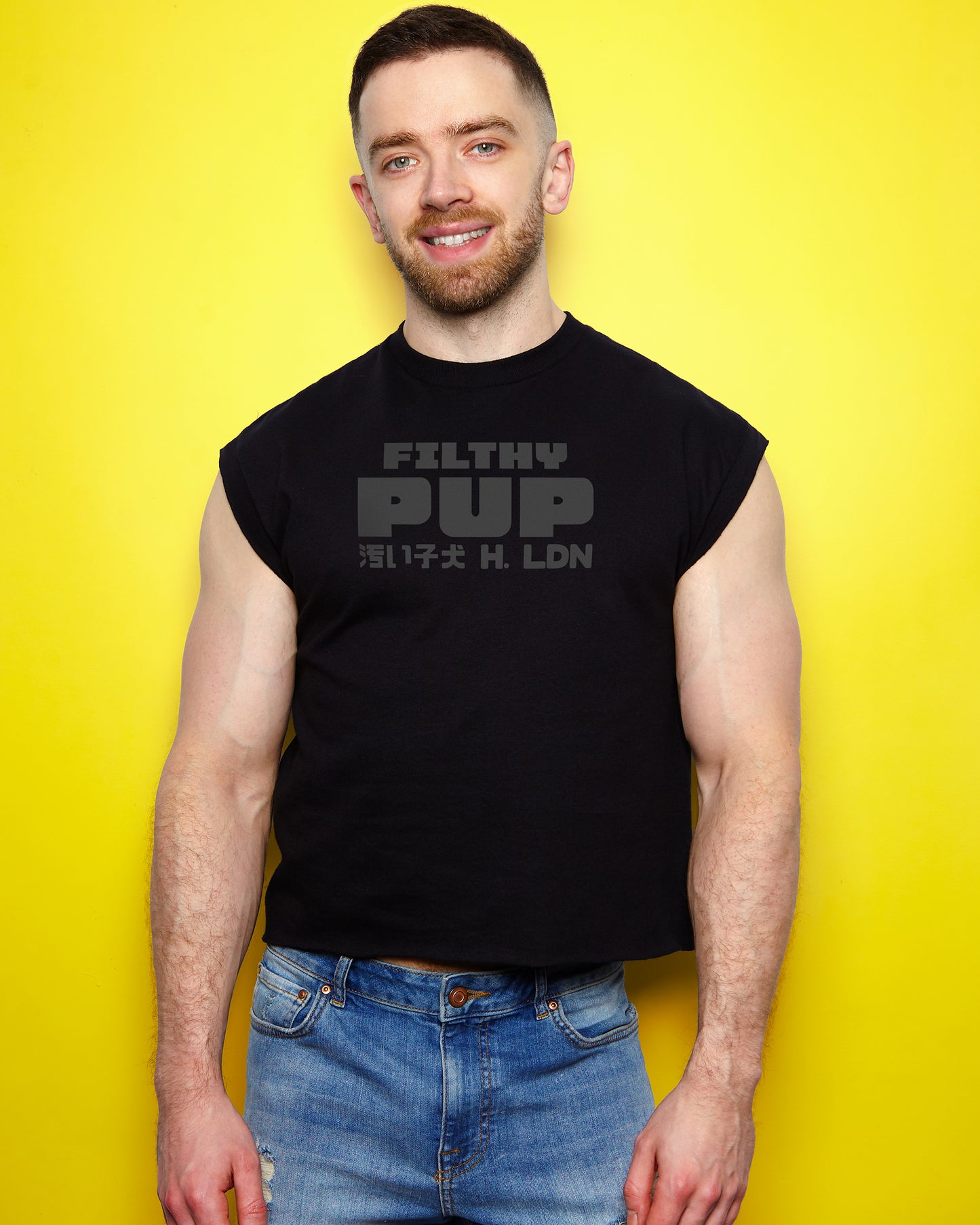 PUP Collection: FILTHY PUP! Mens cropped t-shirt - black