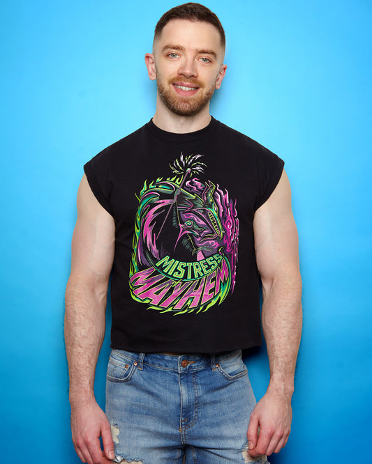 DISNEY VILLAINS: Maleficent black - low cut cropped tee