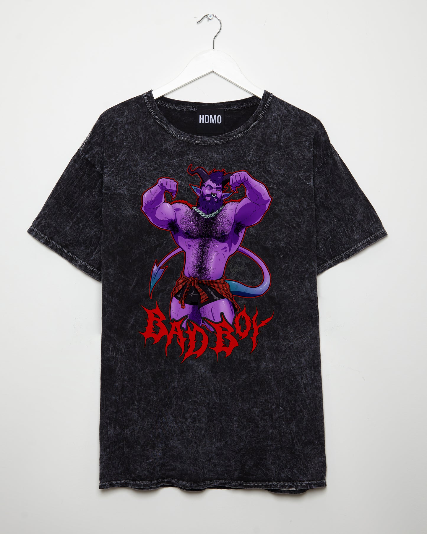 Demon core: Daddy demon bad boy, stone washed t-shirt