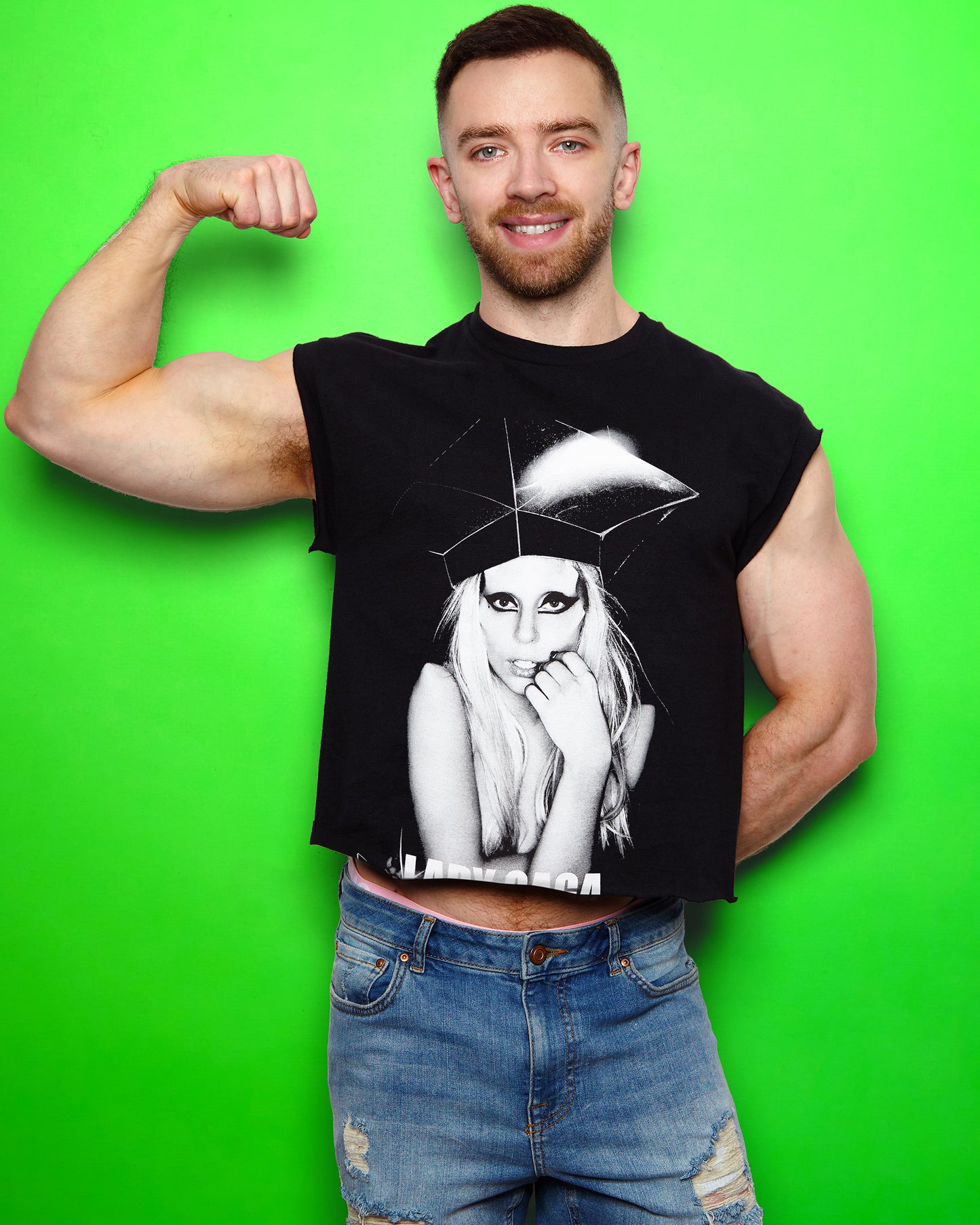 Official Lady Gaga "BLODDY MARY" low cut cropped tee