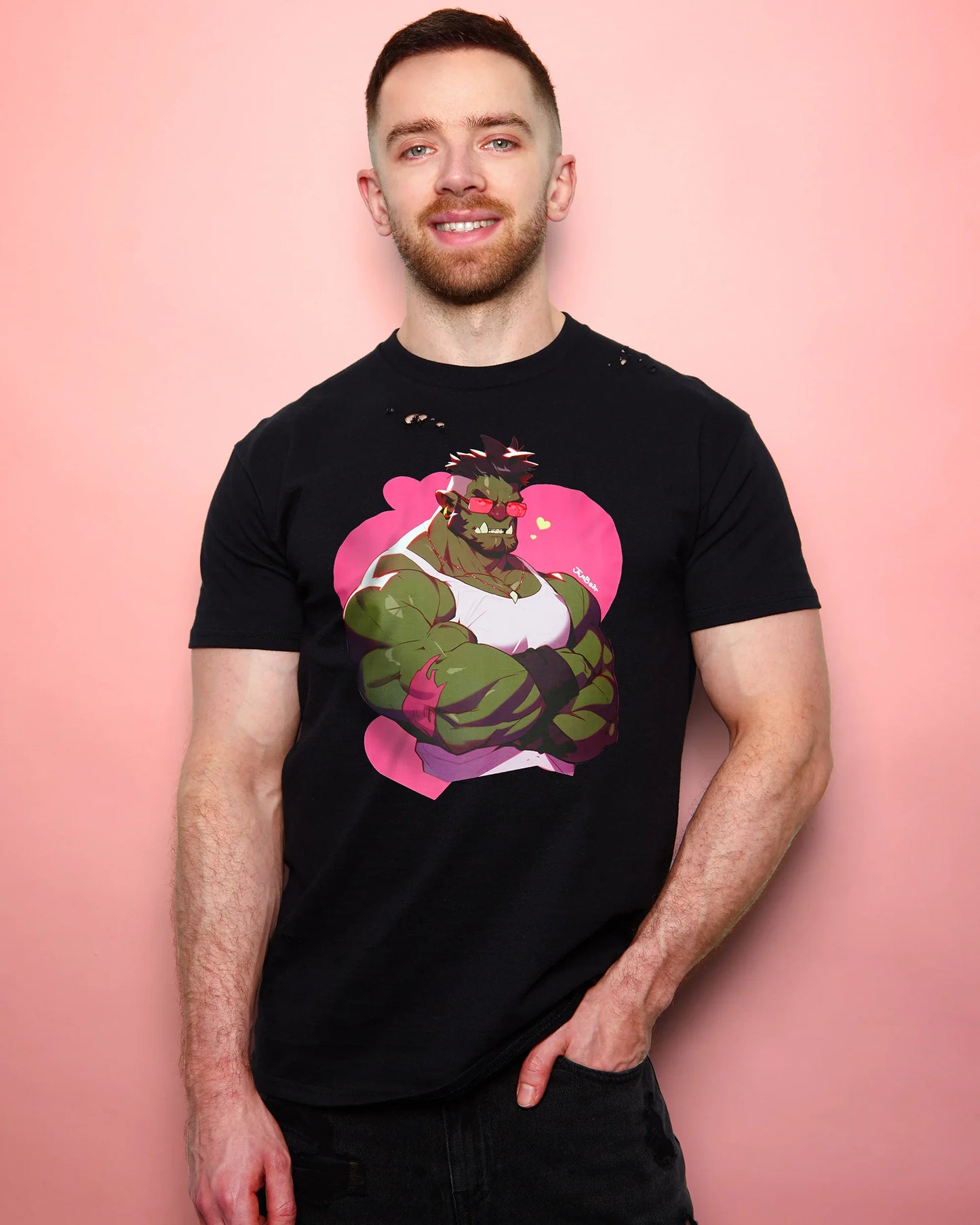 Jojo Bear: Borlo the orc on distressed - tshirt