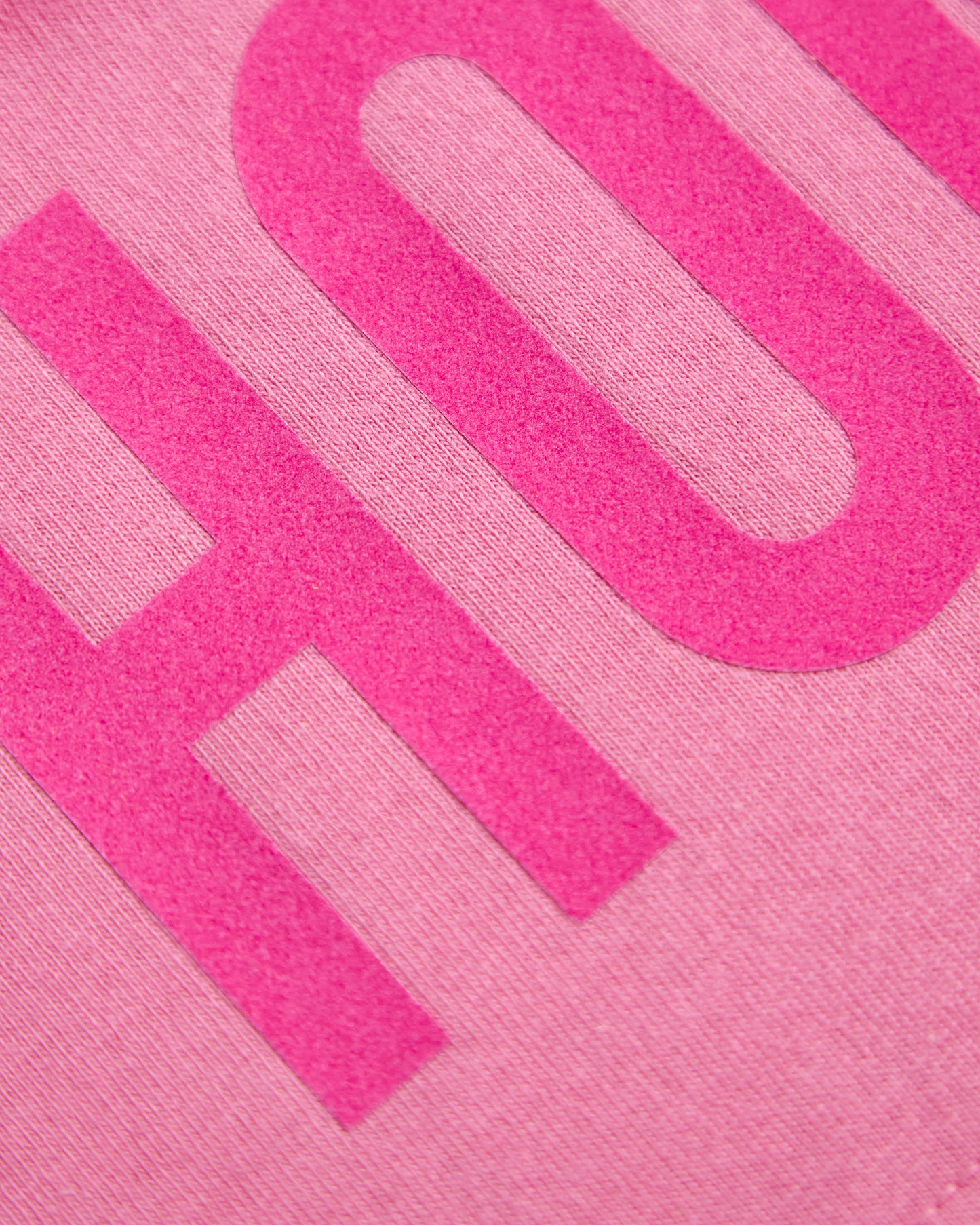 HOMO Logo, pink flock on pink - sleeveless crop top