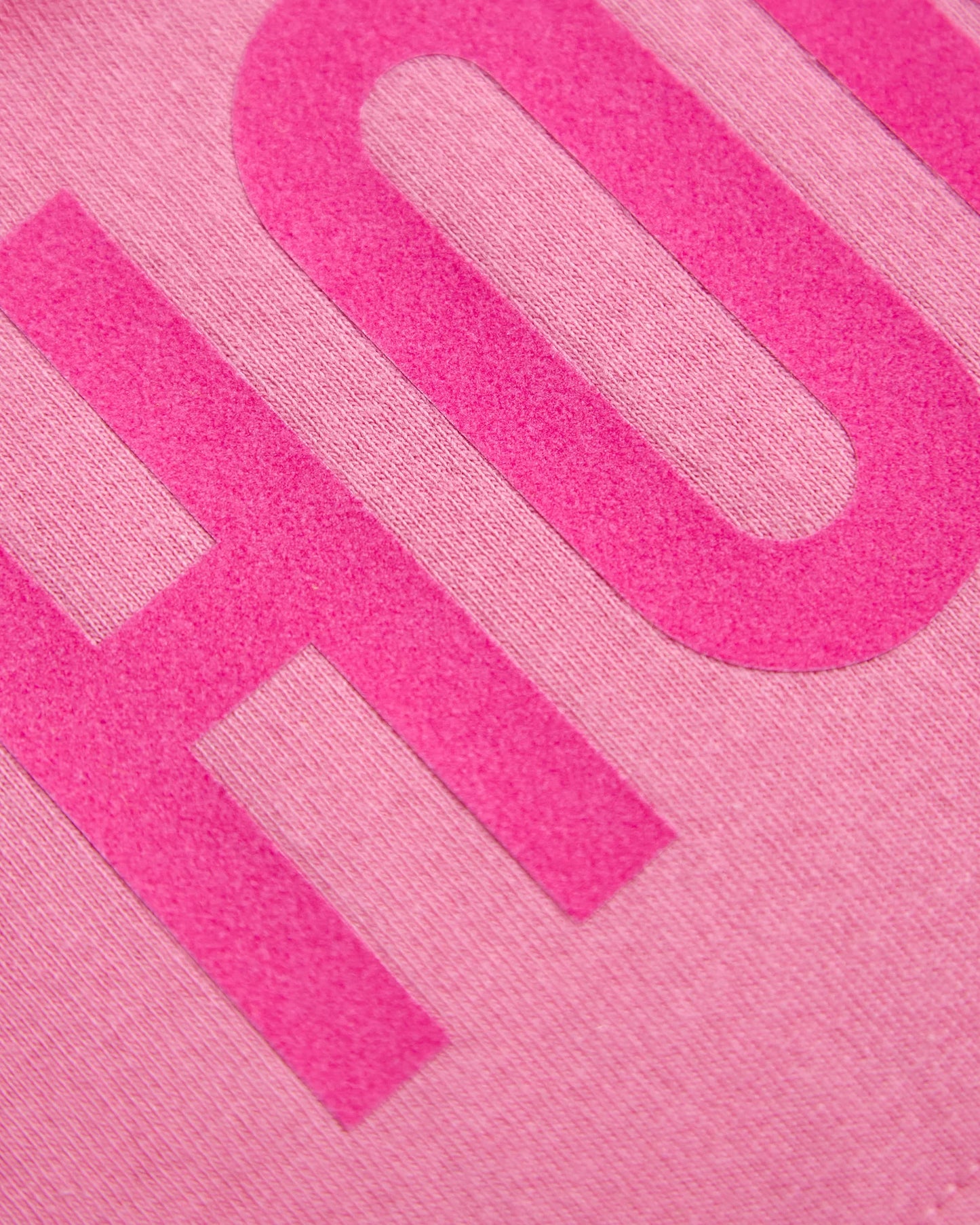 HOMO Logo, pink flock on pink - sleeveless crop top