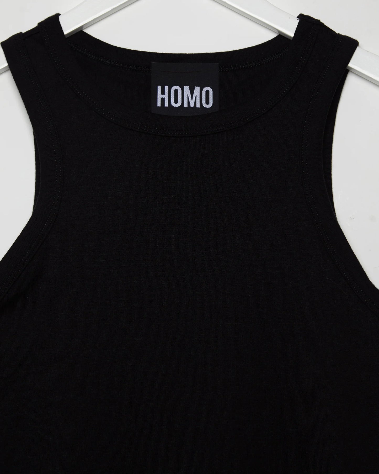 No Print just vibes: black low cut cropped tank