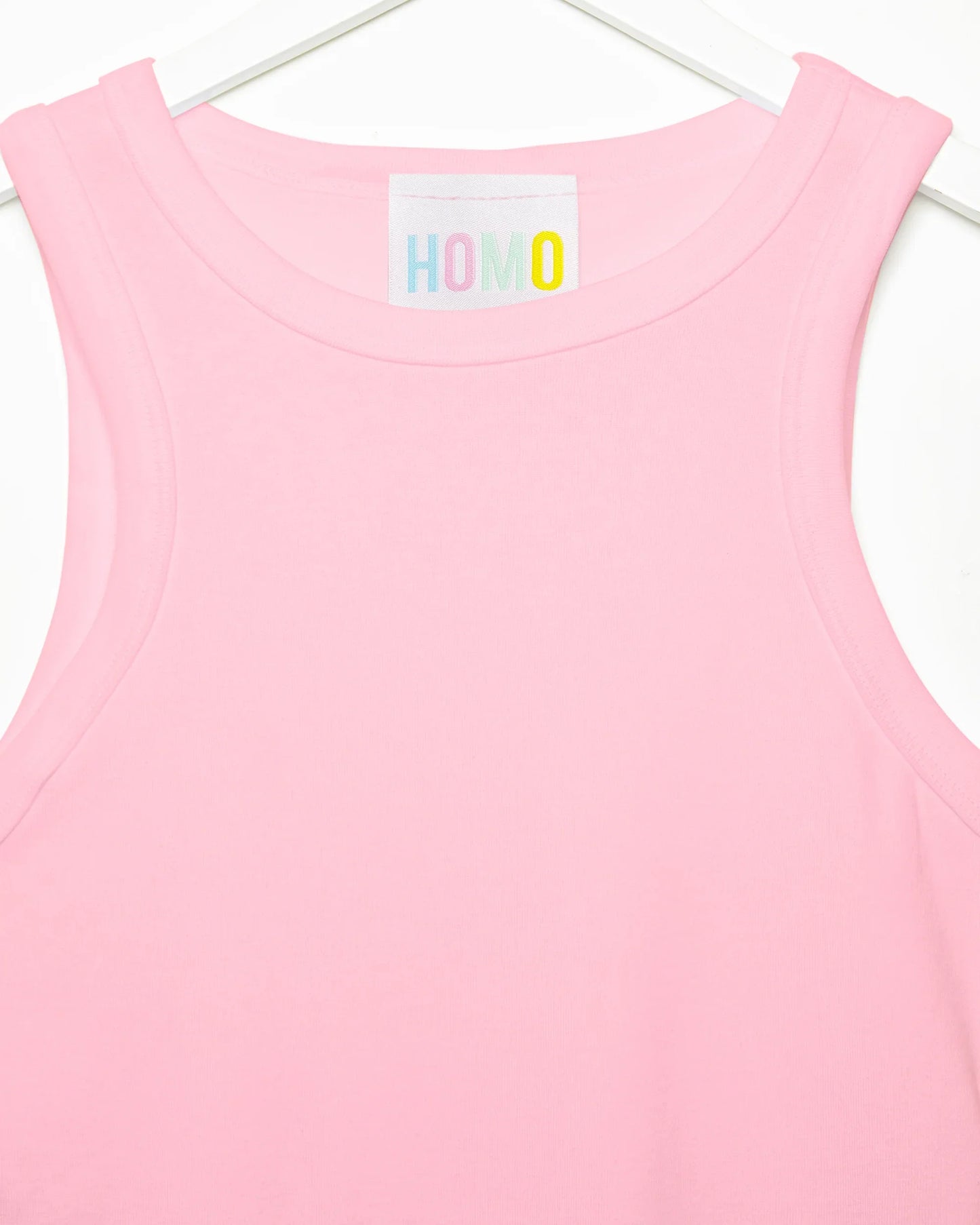 No Print just vibes: pink low cut cropped tank