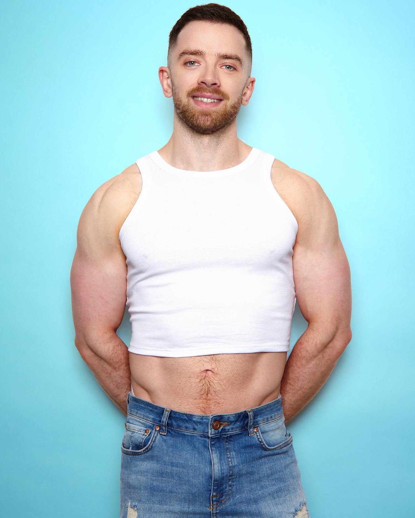 No Print just vibes: white low cut cropped tank