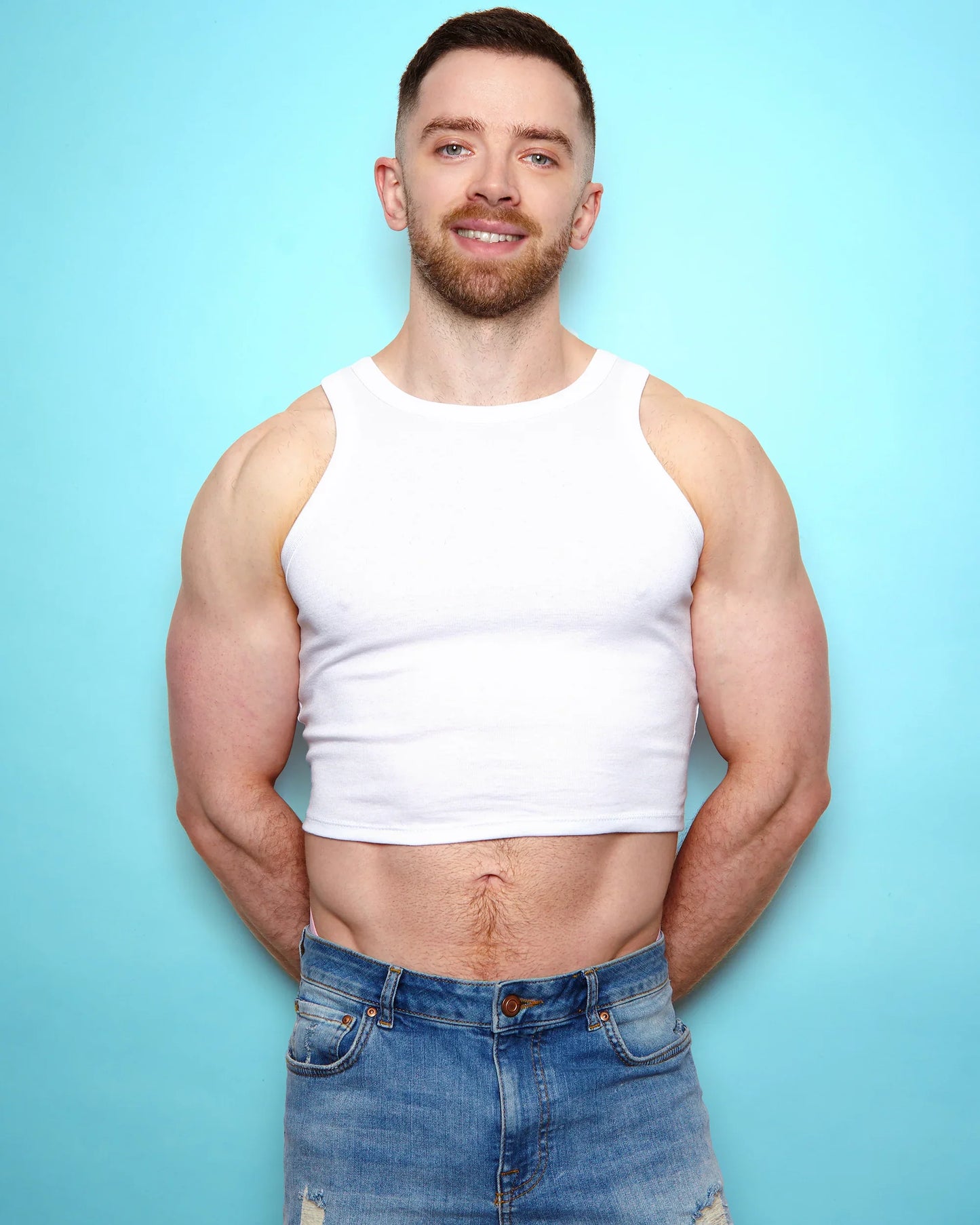 No Print just vibes: white low cut cropped tank